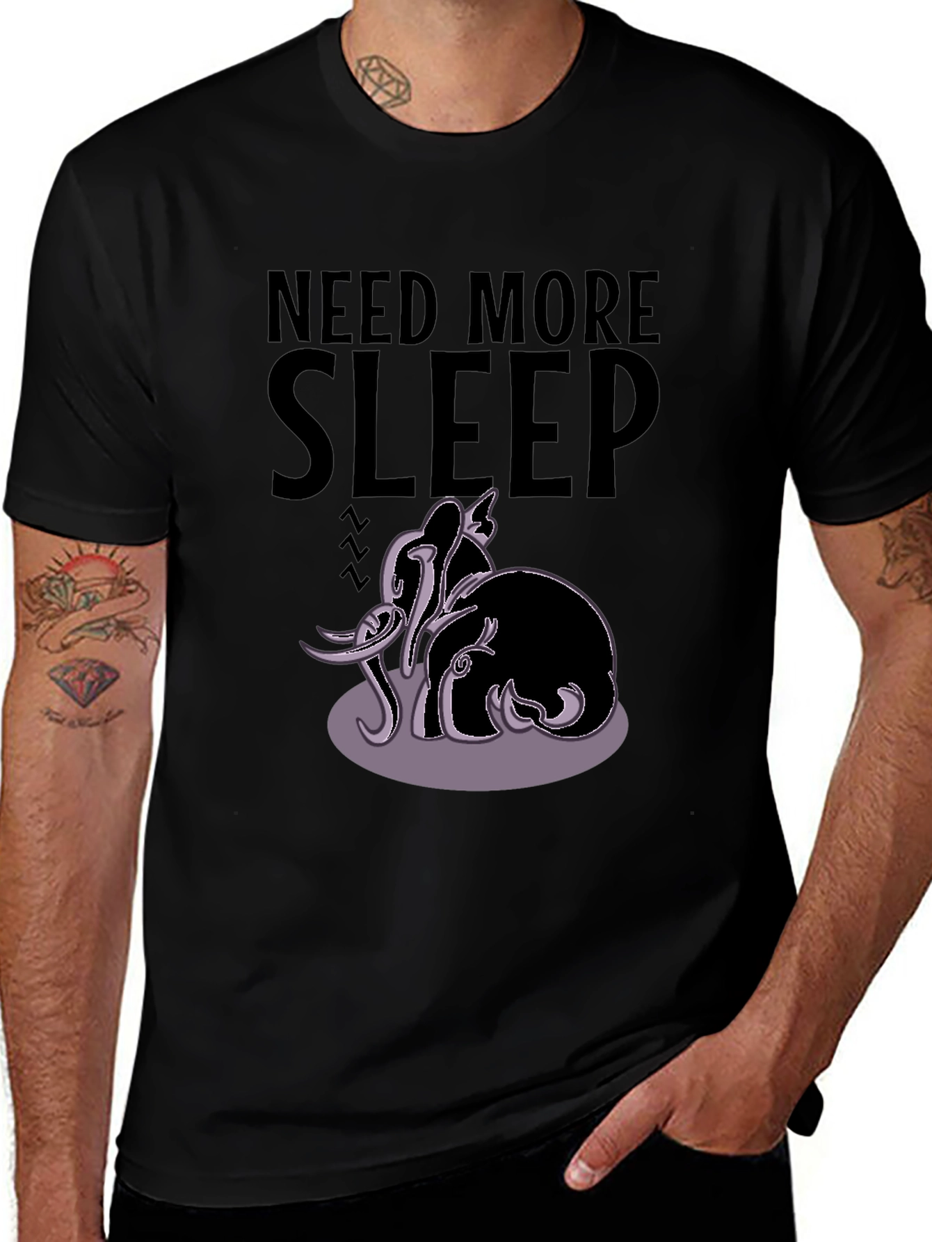 Variant 16 of Need More Sleep Elephant Graphic Tee