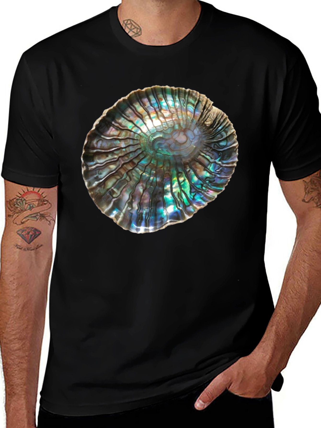 Variant 8 of Iridescent Abalone Shell Graphic Tee - Unisex