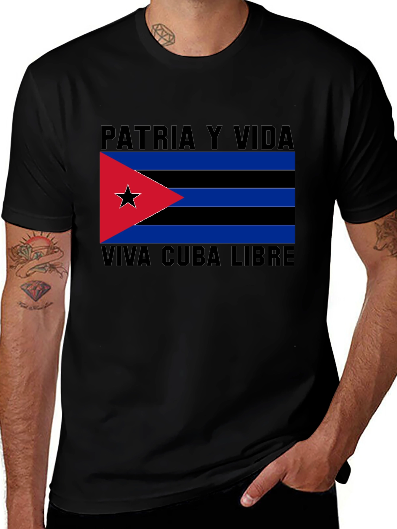 Patria y Vida Viva Cuba Libre Black T-Shirt