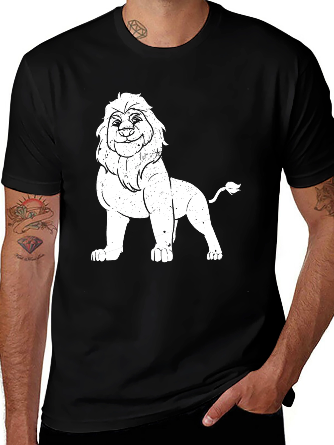 Variant 17 of Lion Graphic Tee - Black Casual T-Shirt