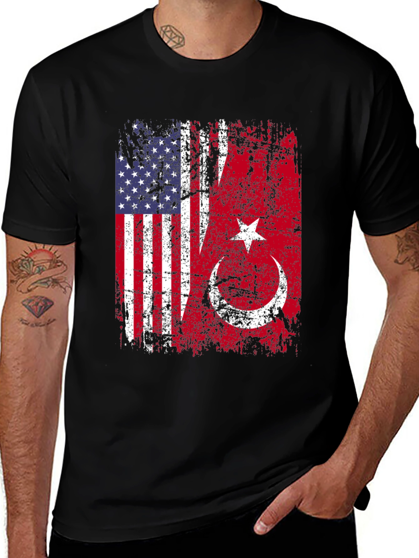 Variant 9 of USA & Turkey Flag Graphic Tee
