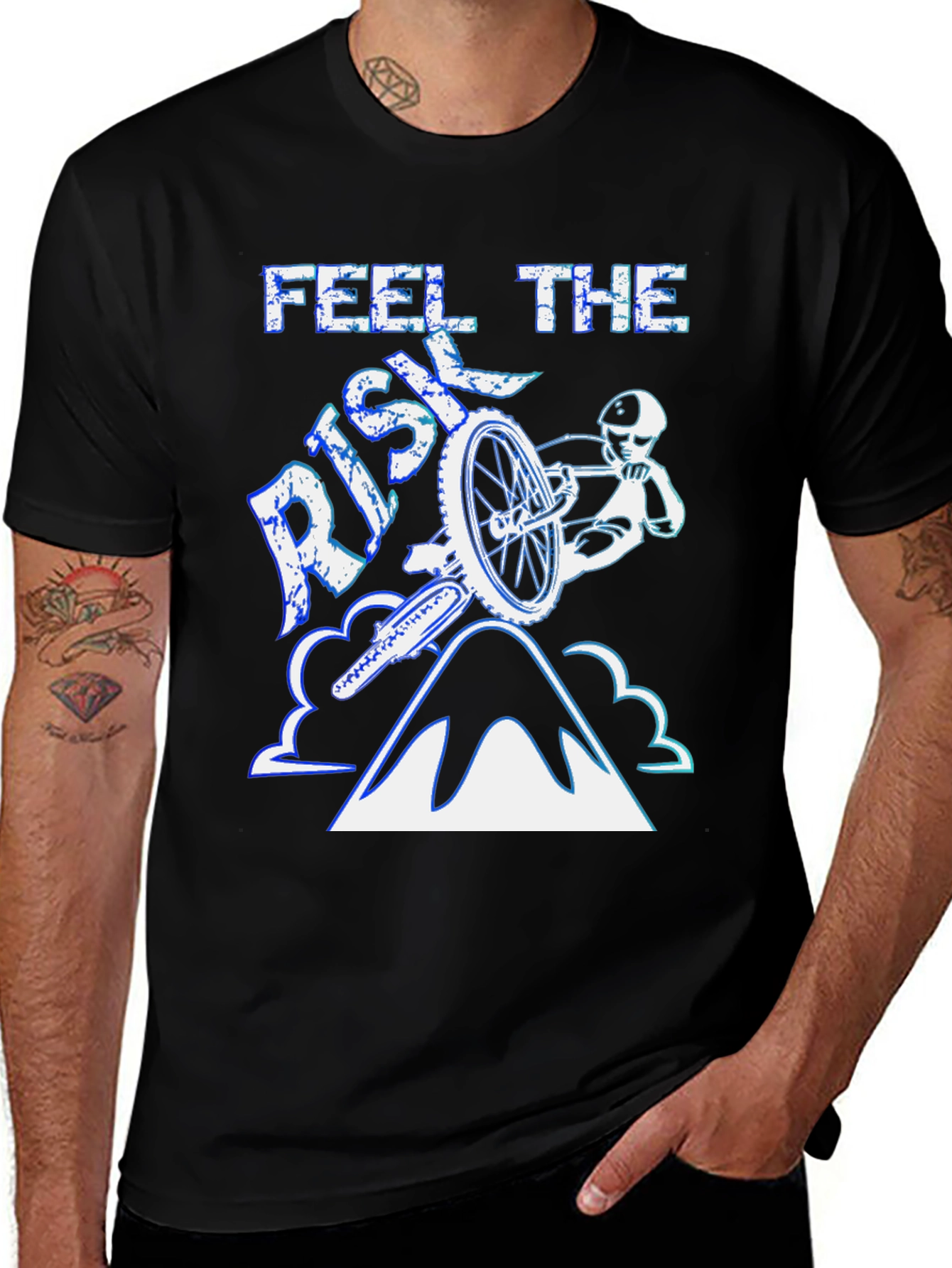 Variant 26 of Feel The Risk Mountain Bike Graphic T-Shirt