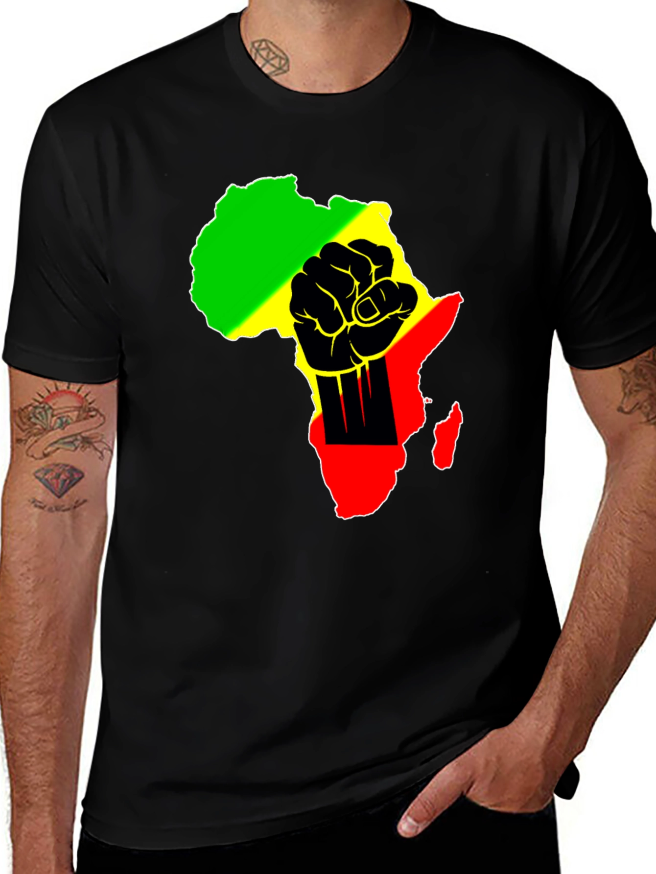 Pan African Fist T-Shirt - Black Pride