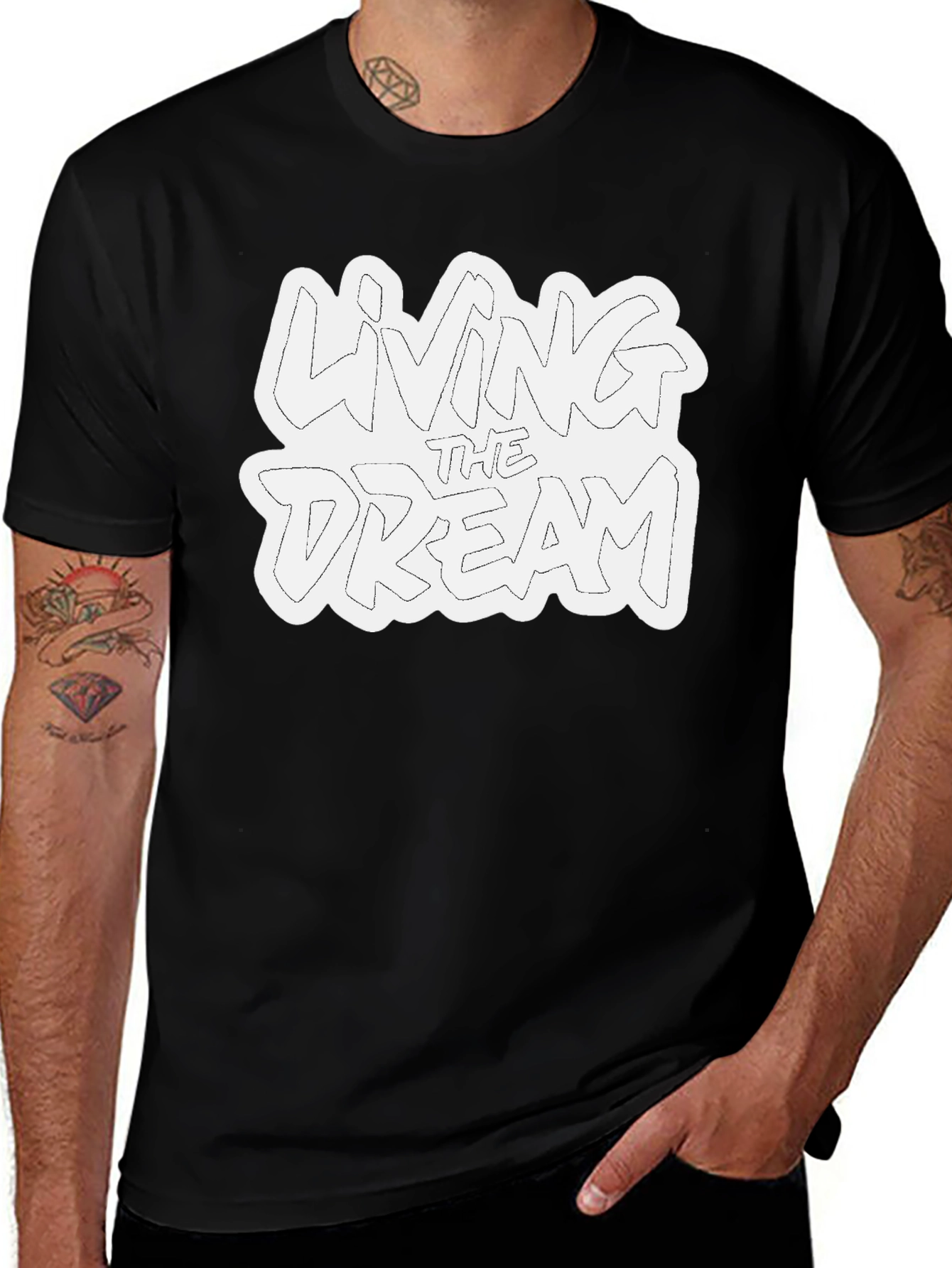 Variant 24 of Living the Dream Black Graphic Tee
