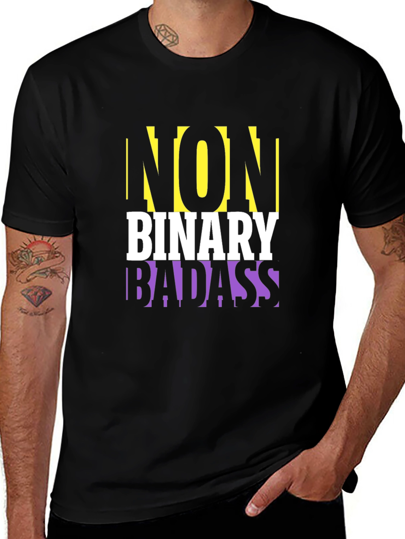 Non-Binary Badass Black T-Shirt