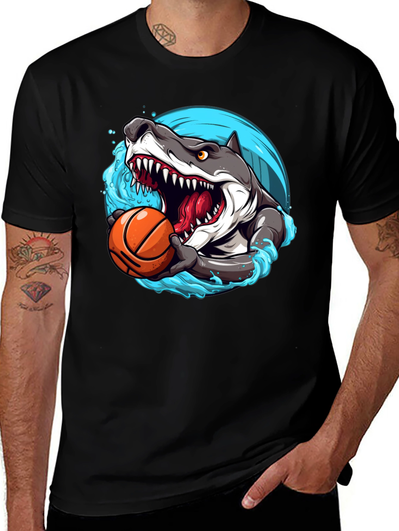 Variant 16 of Shark Basketball Graphic Tee