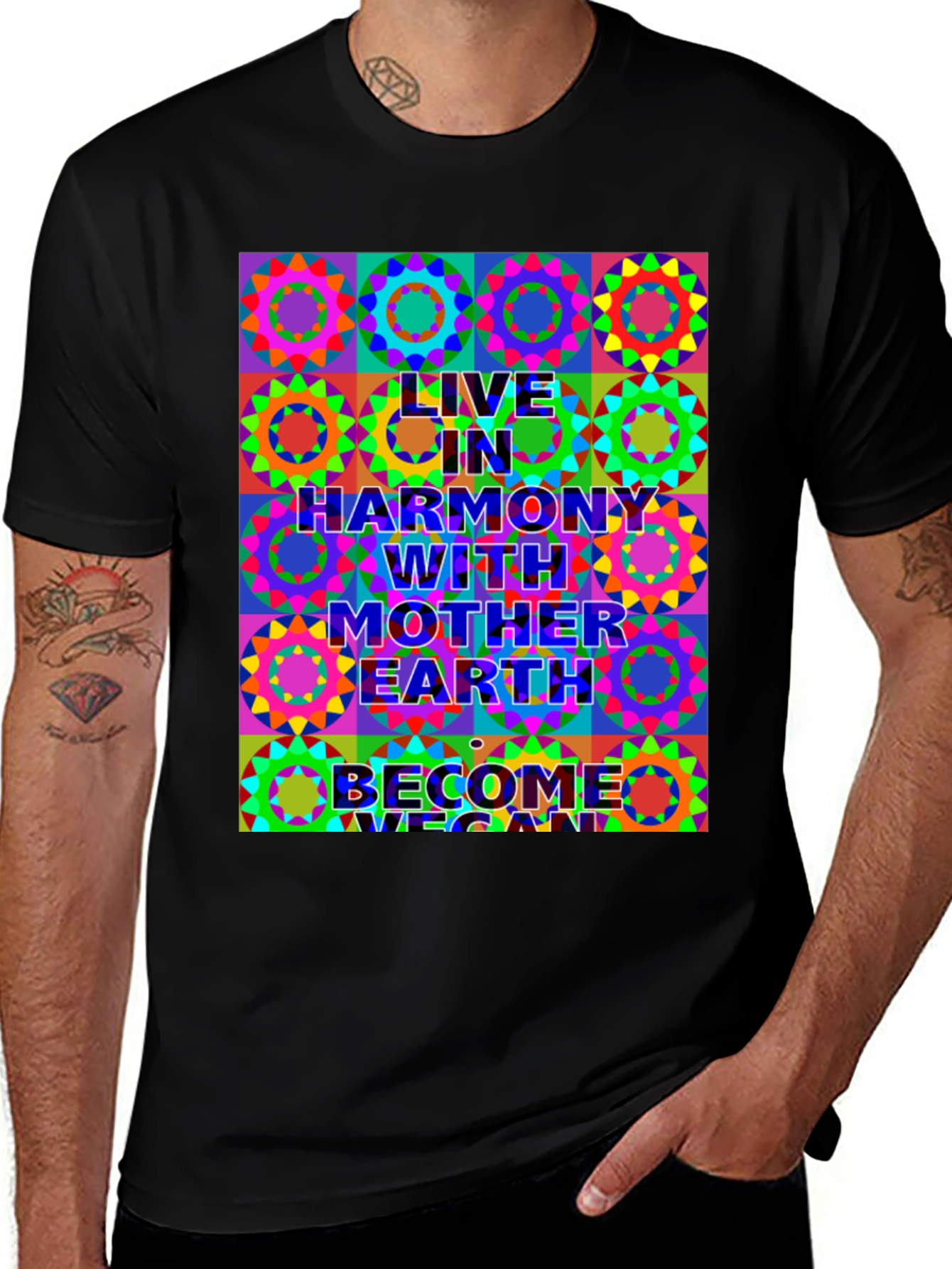Variant 2 of Live in Harmony T-Shirt - Vegan Earth Design