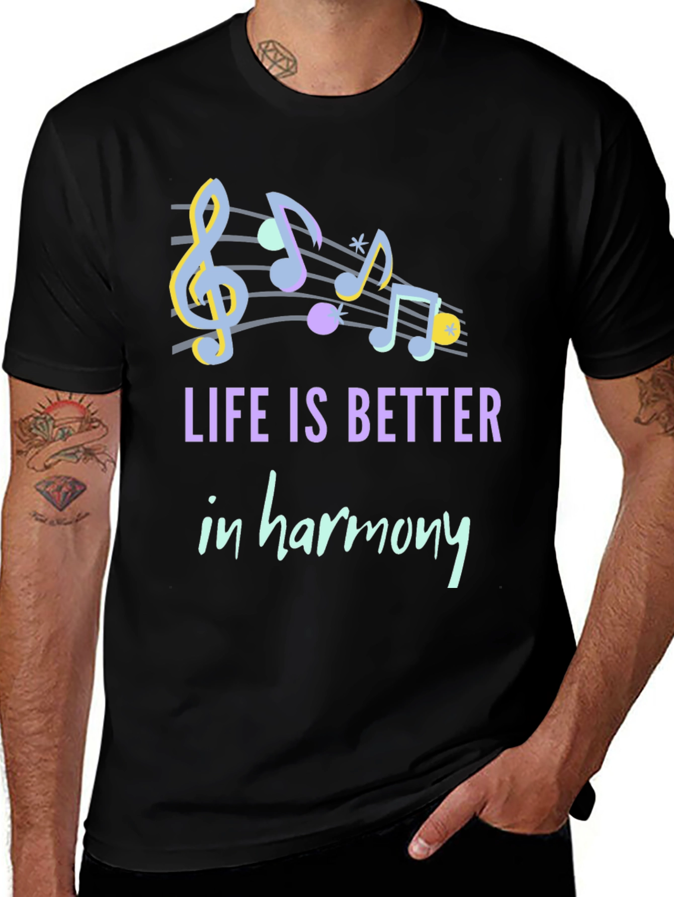 Variant 15 of Life in Harmony T-Shirt - Music Lover Tee