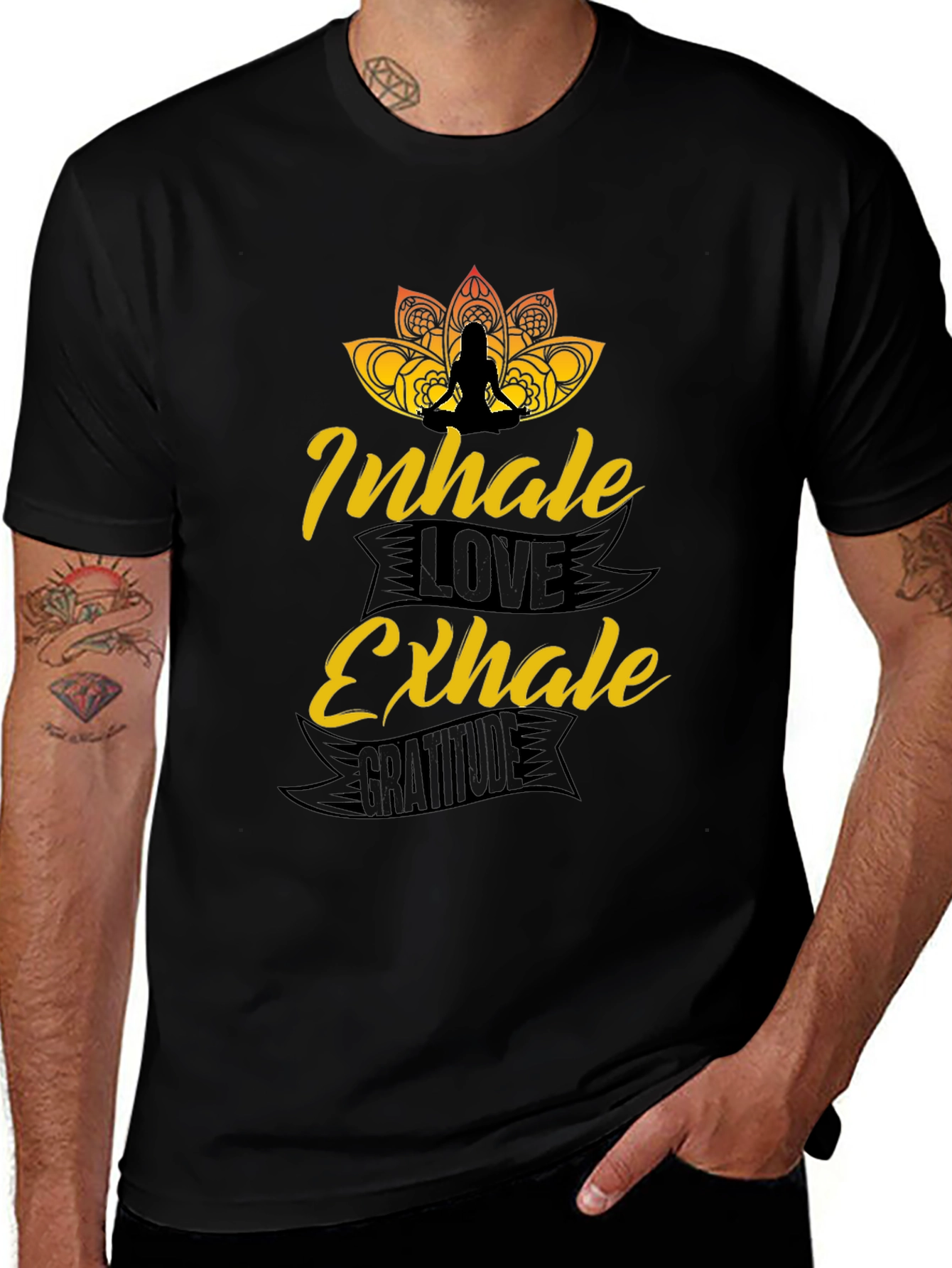 Variant 20 of Inhale Love Exhale Gratitude Black T-Shirt