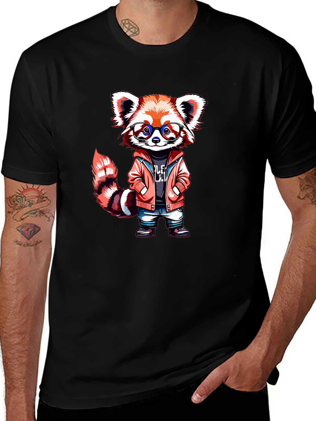 Variant 13 of Cool Red Panda in Glasses T-Shirt