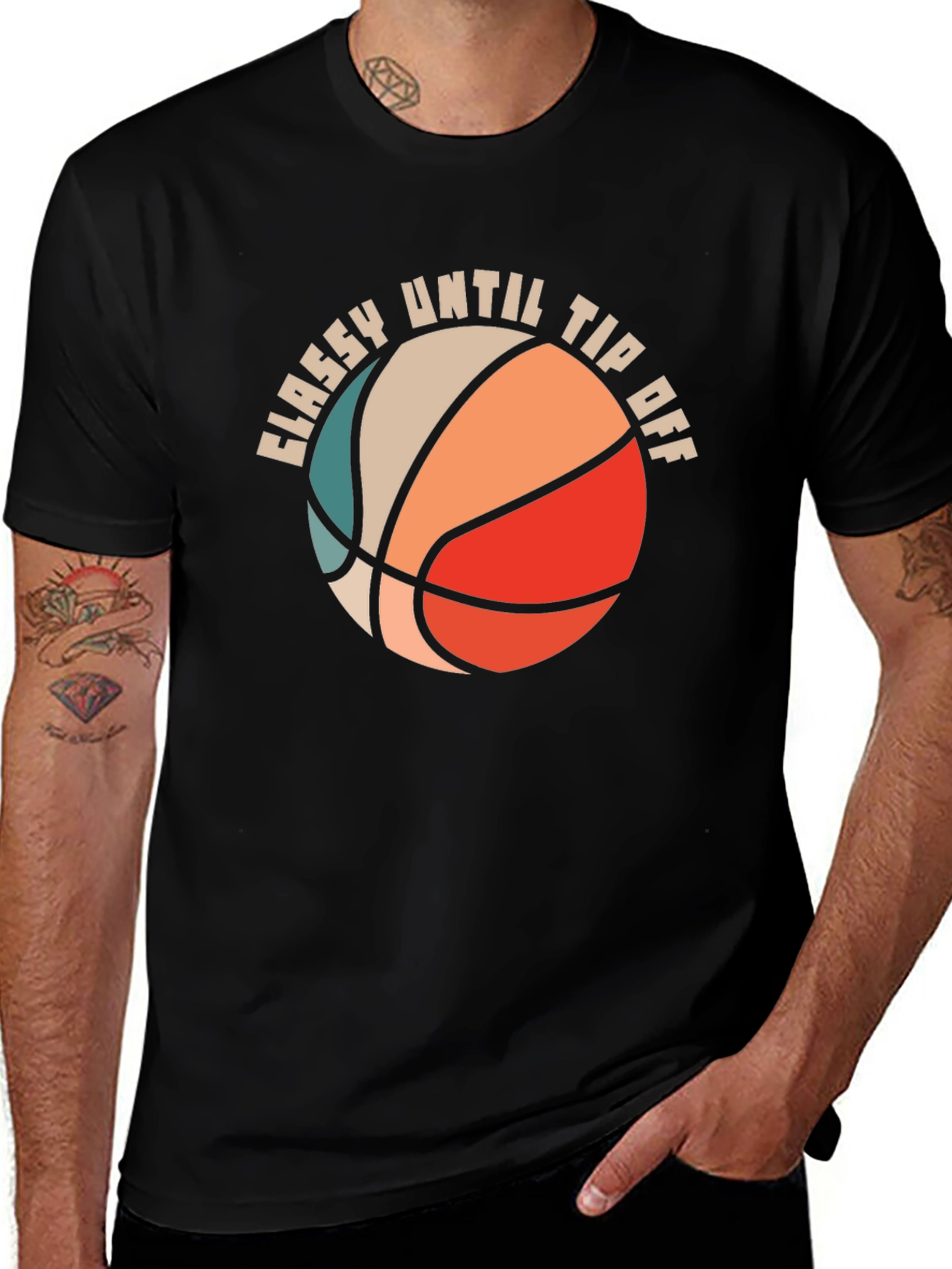 Variant 9 of Classy Until Tip Off Basketball Graphic Tee