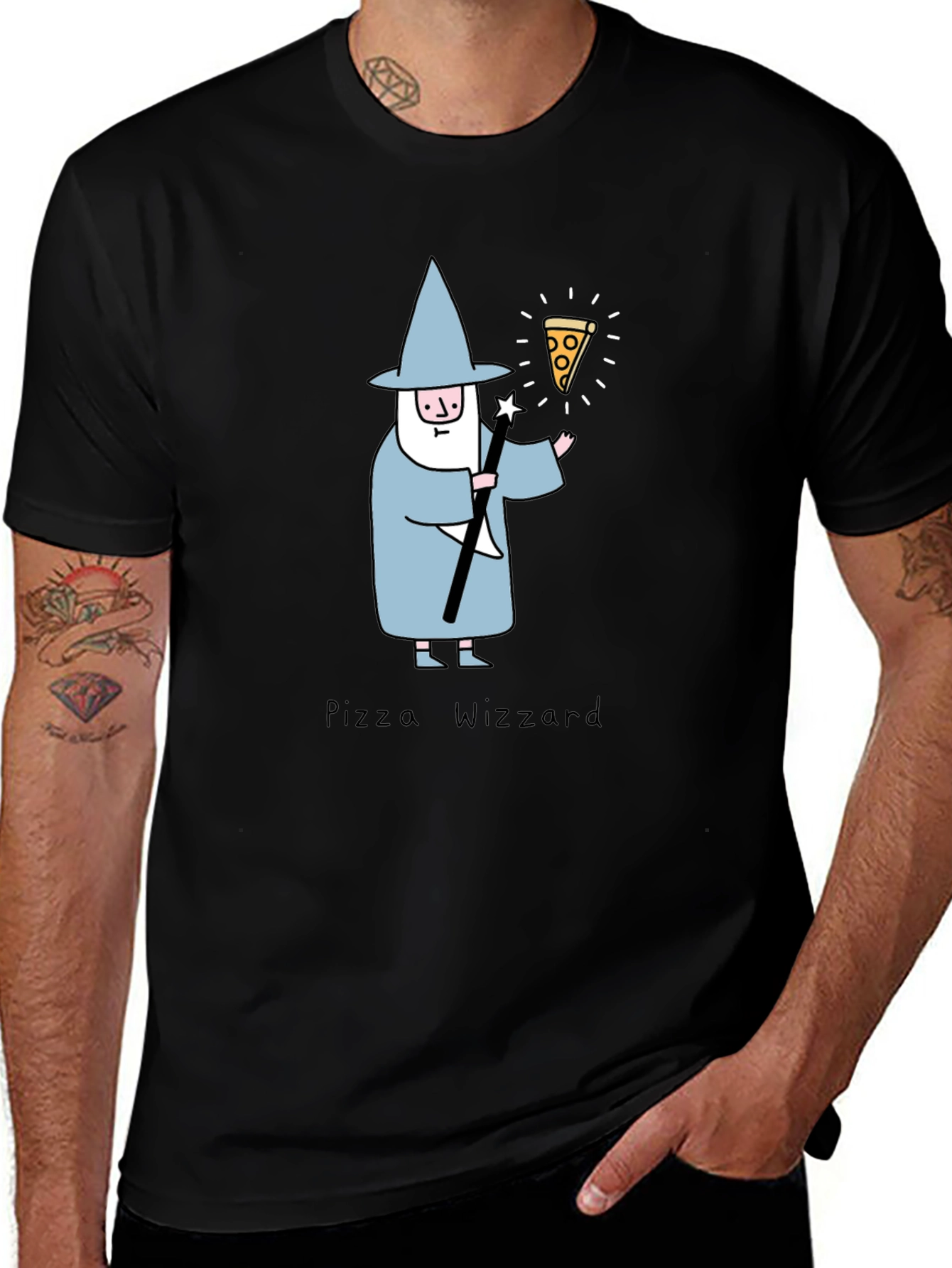 Variant 26 of Pizza Wizard T-Shirt - Funny Graphic Tee