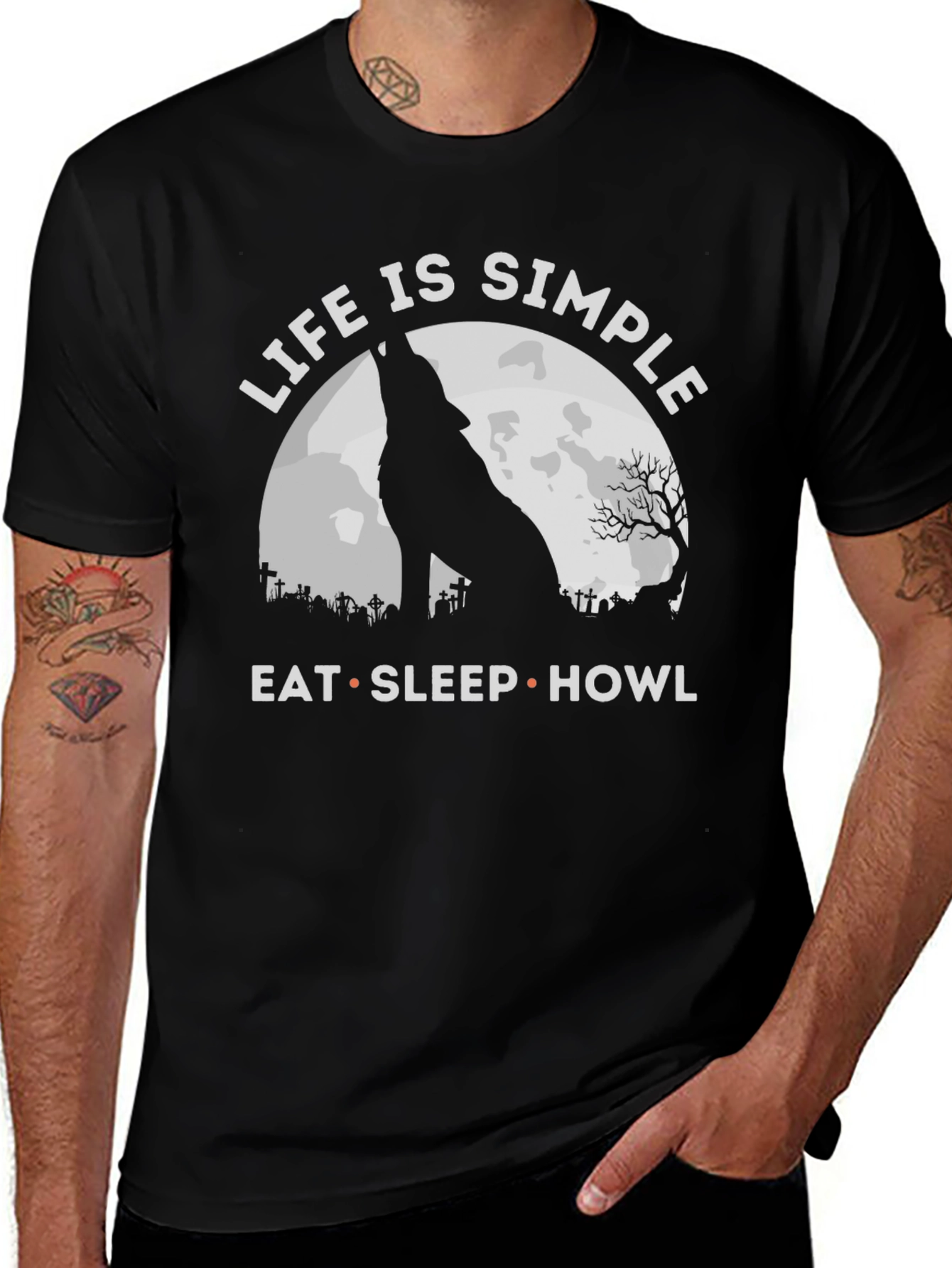 Variant 9 of Life is Simple Wolf T-Shirt