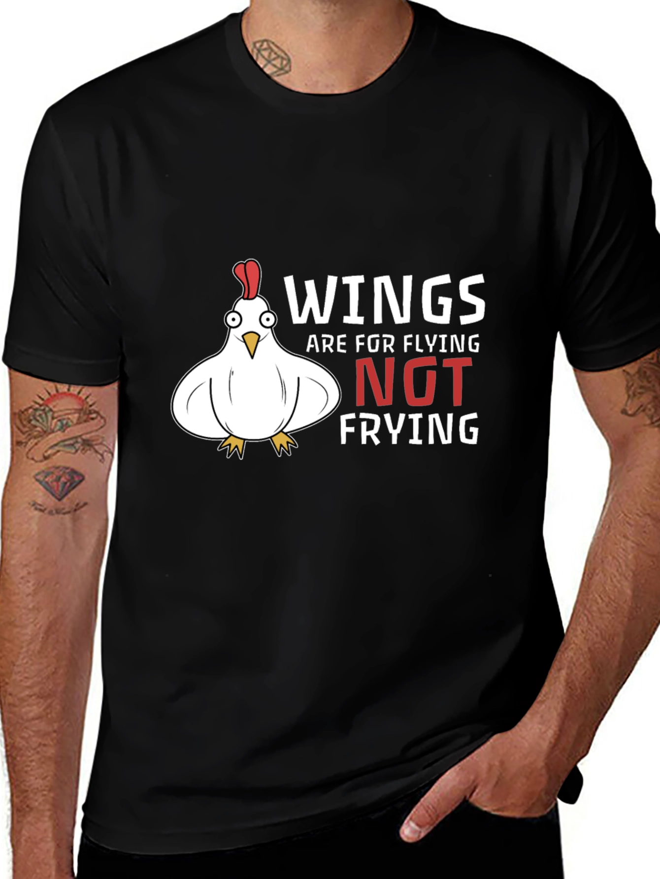Variant 25 of Wings Are For Flying T-Shirt - Chicken Graphic Tee