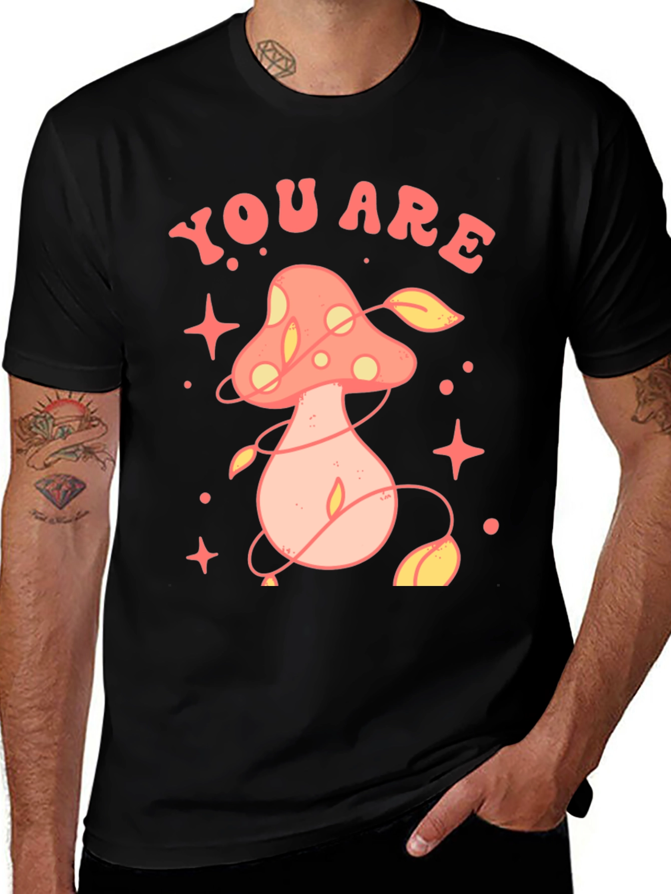 Black You Are Magic Mushroom Graphic Tee main image