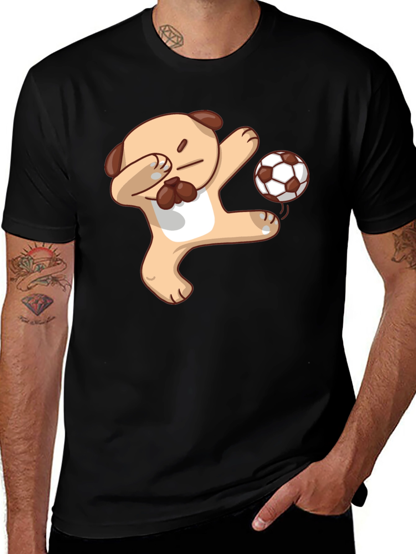 Variant 24 of Funny Pug Soccer Dab T-Shirt