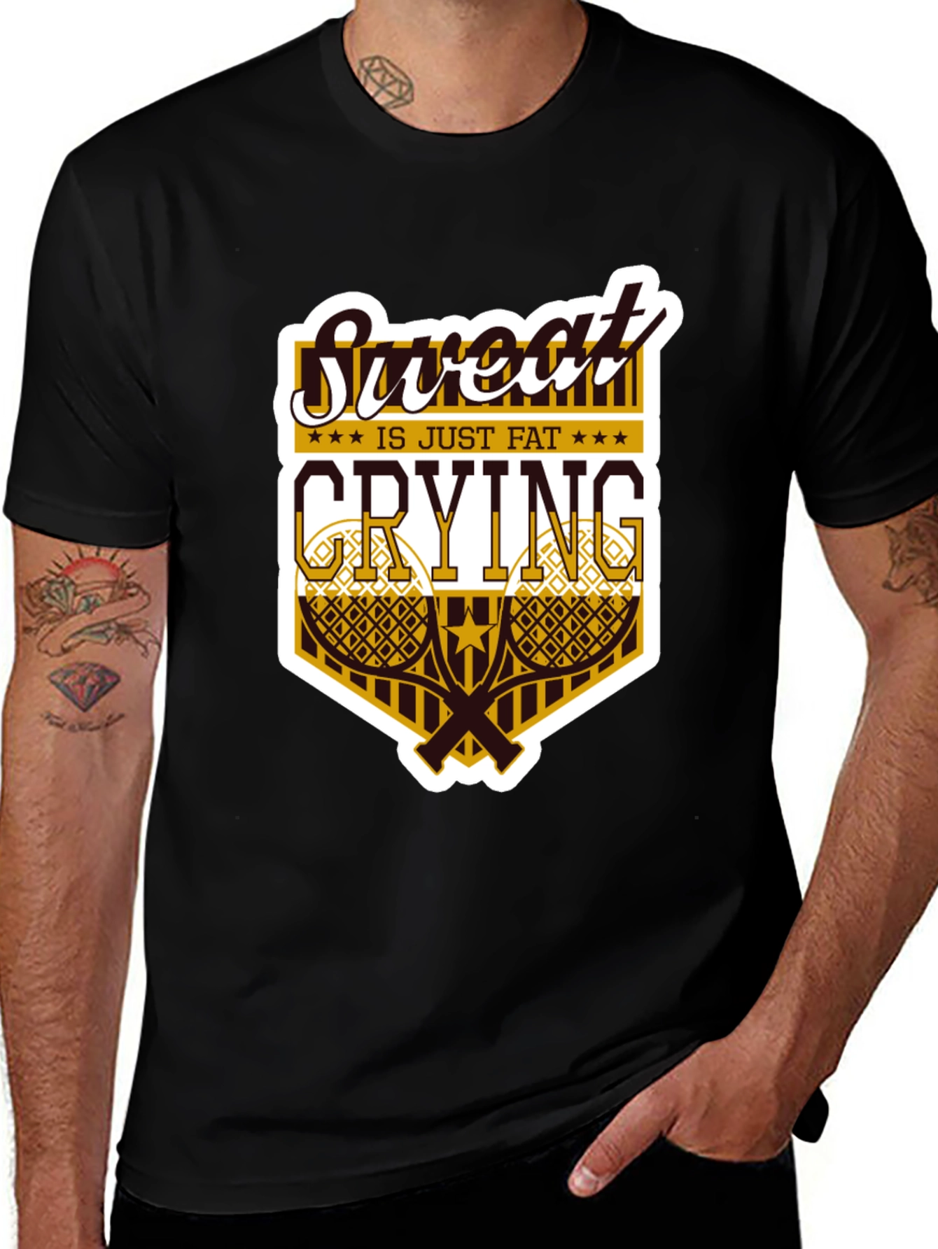 Variant 22 of Sweat is Just Fat Crying Graphic Tee - Gym Humor