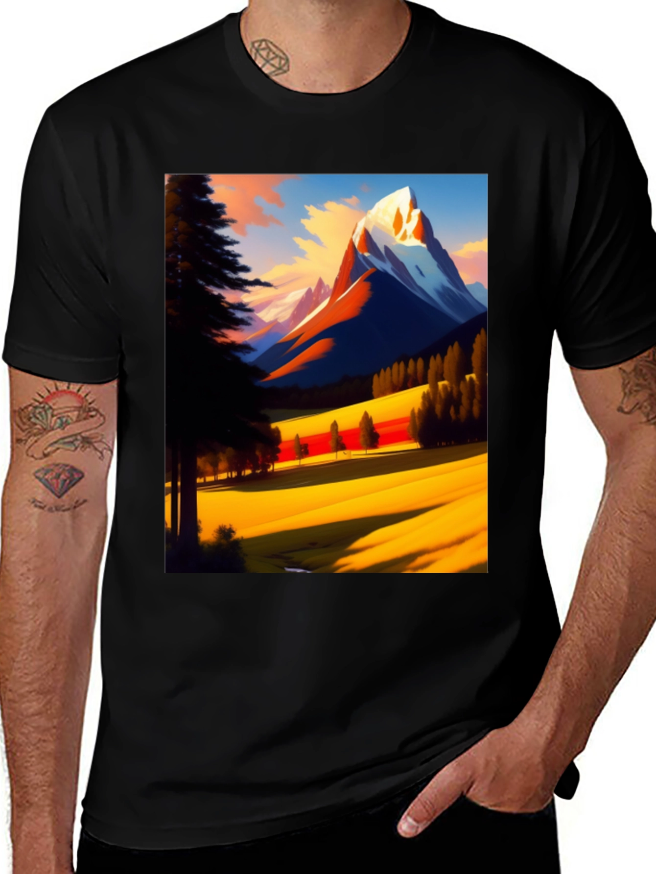 Mountain View Graphic Tee - Black