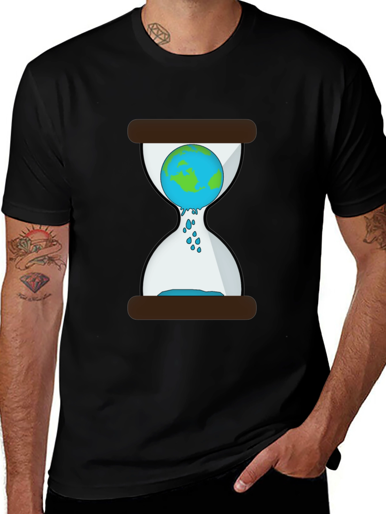 Black Earth Hourglass Graphic Tee - Save the Planet! main image