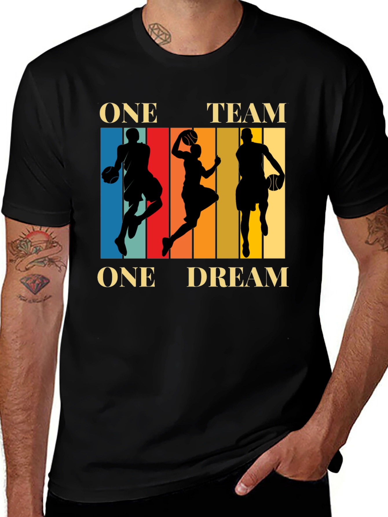 Variant 19 of One Team One Dream Basketball Graphic Tee
