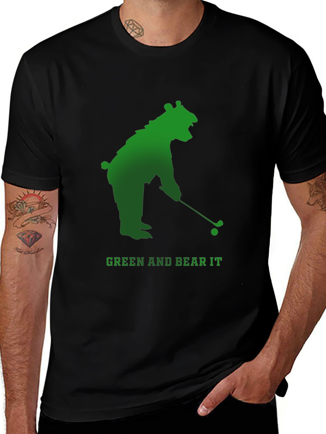 Variant 21 of Green and Bear It Golf T-Shirt