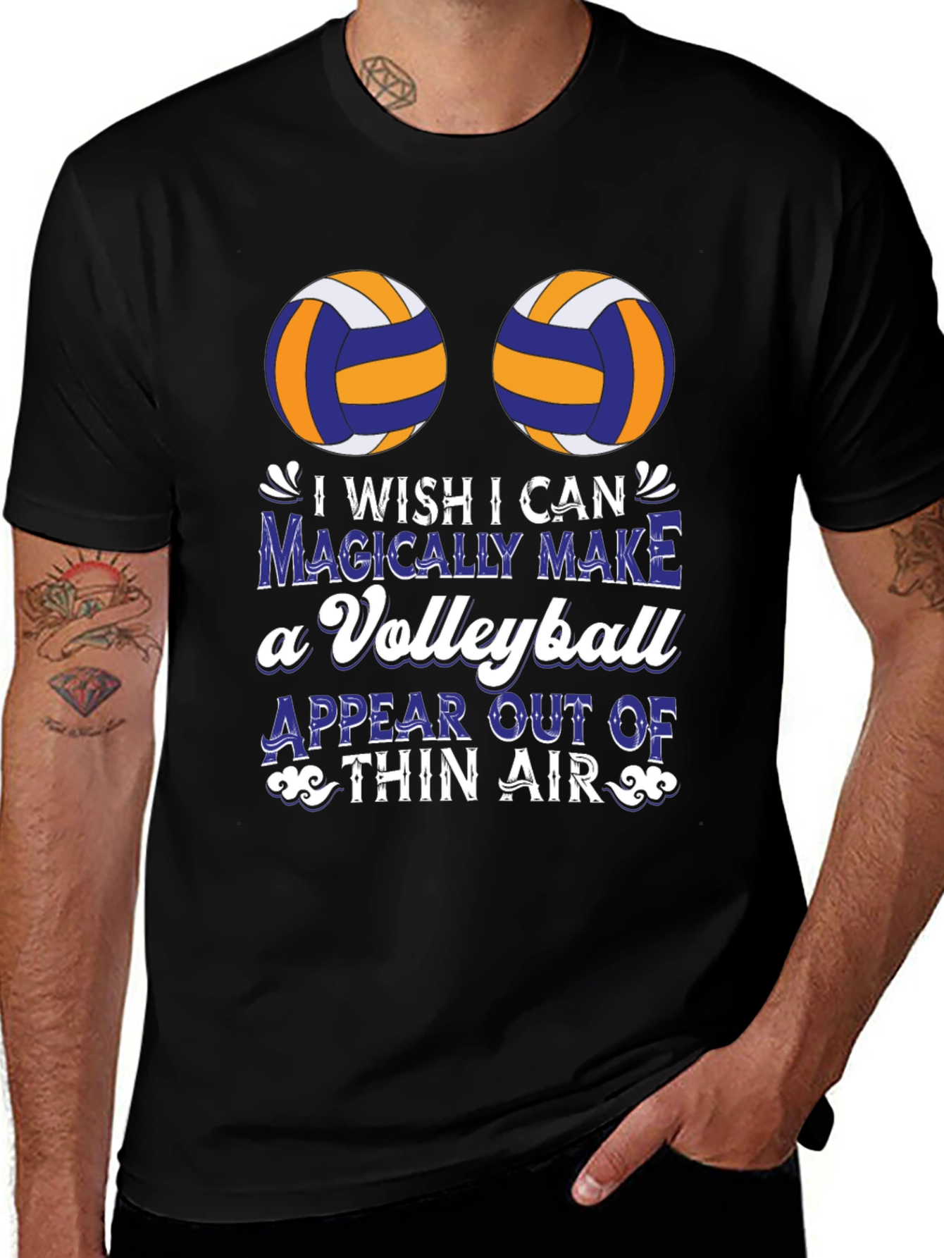 Variant 15 of Volleyball Graphic Tee - I Wish I Can Magically Make One