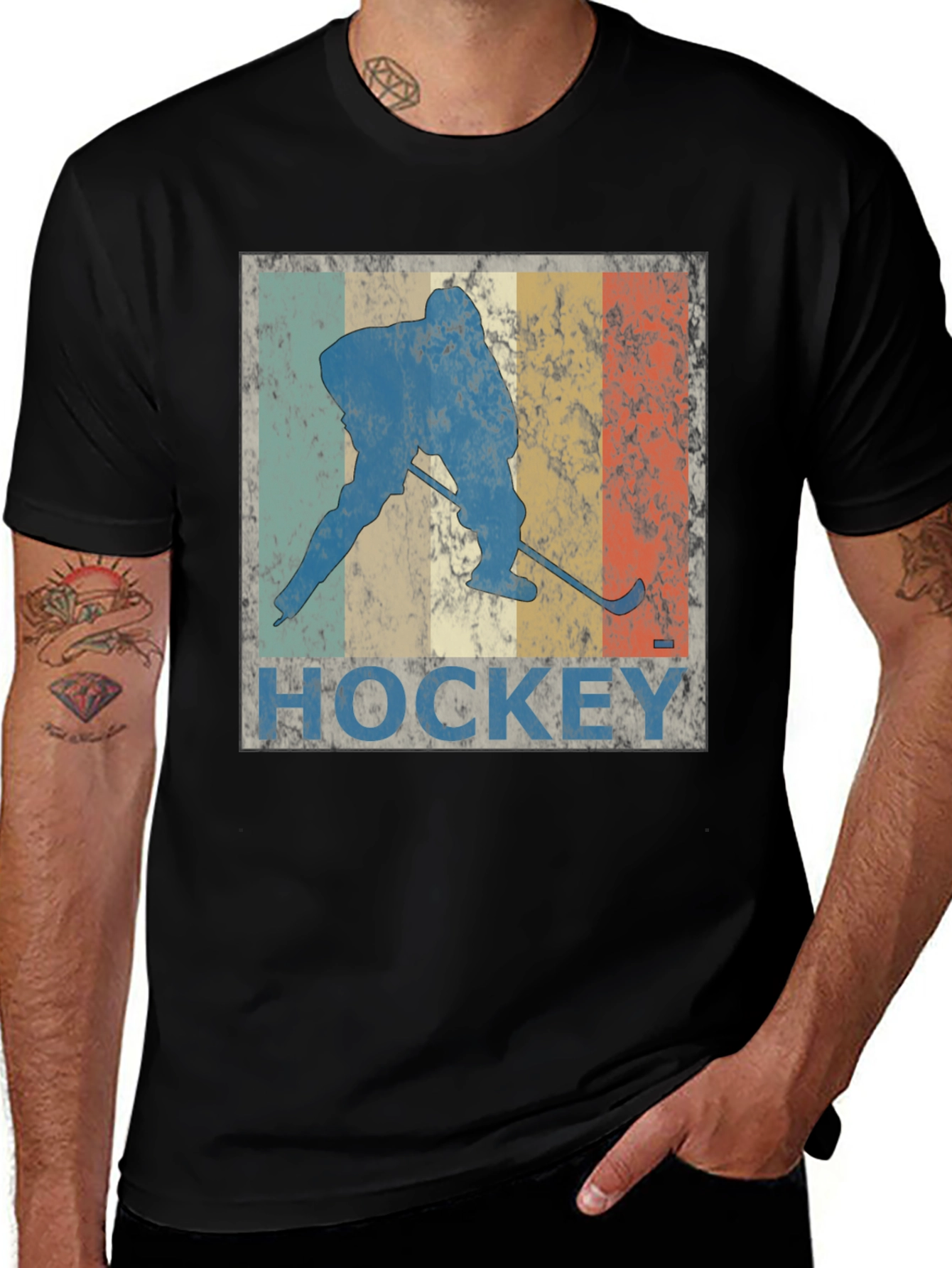 Variant 13 of Vintage Hockey Player Graphic Tee