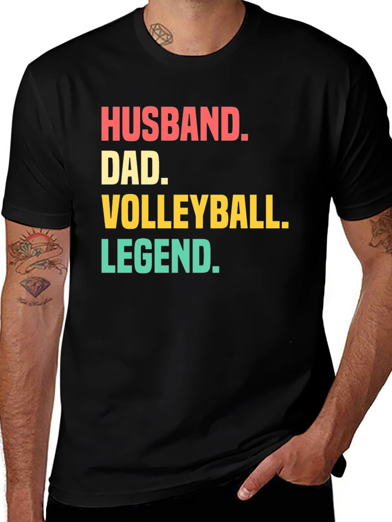 Variant 20 of Husband Dad Volleyball Legend Graphic Tee