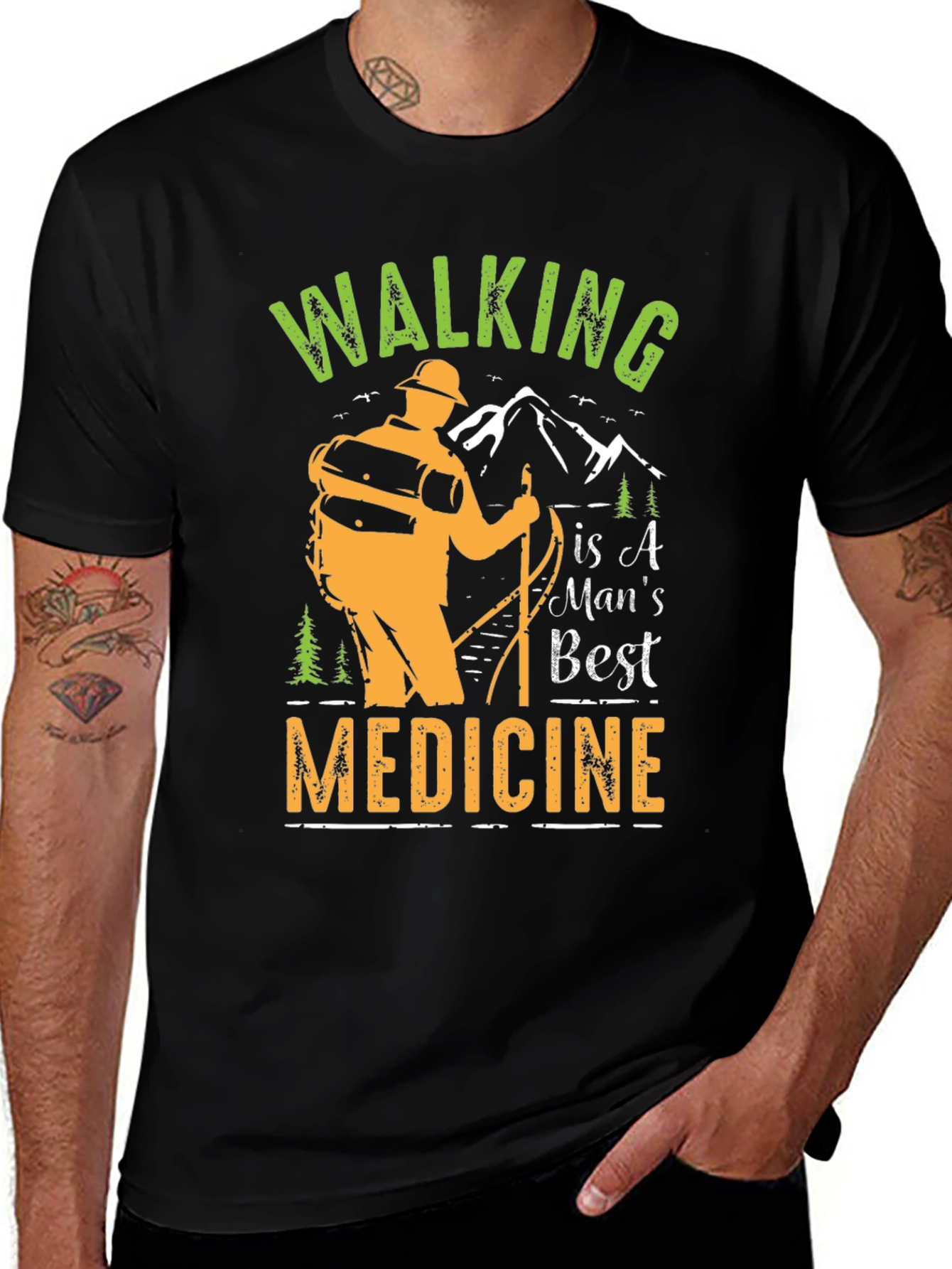 Variant 29 of Walking is a Man's Best Medicine Graphic Tee