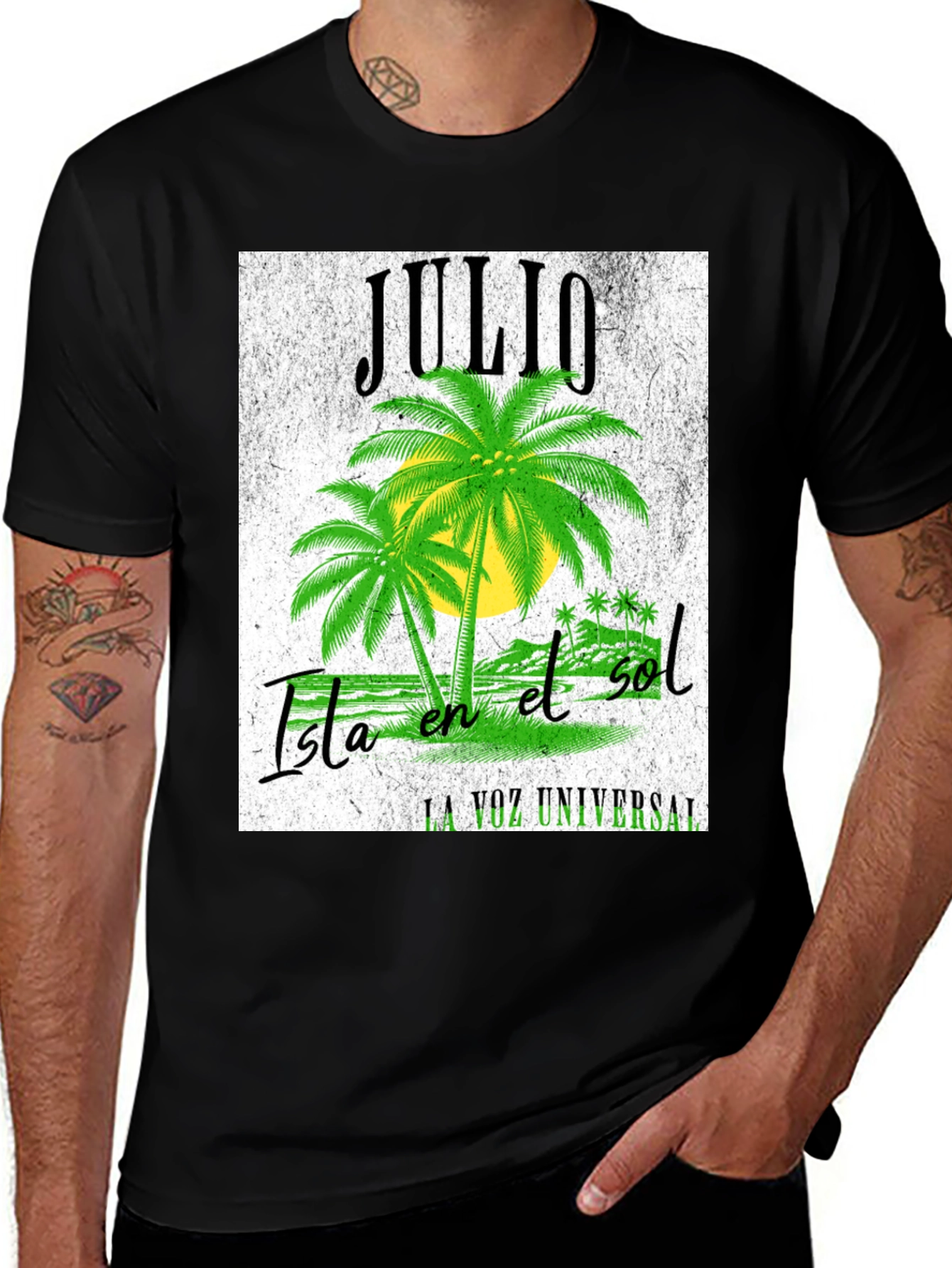 Black Julio Isla en el Sol T-Shirt - Black Cotton Tee main image