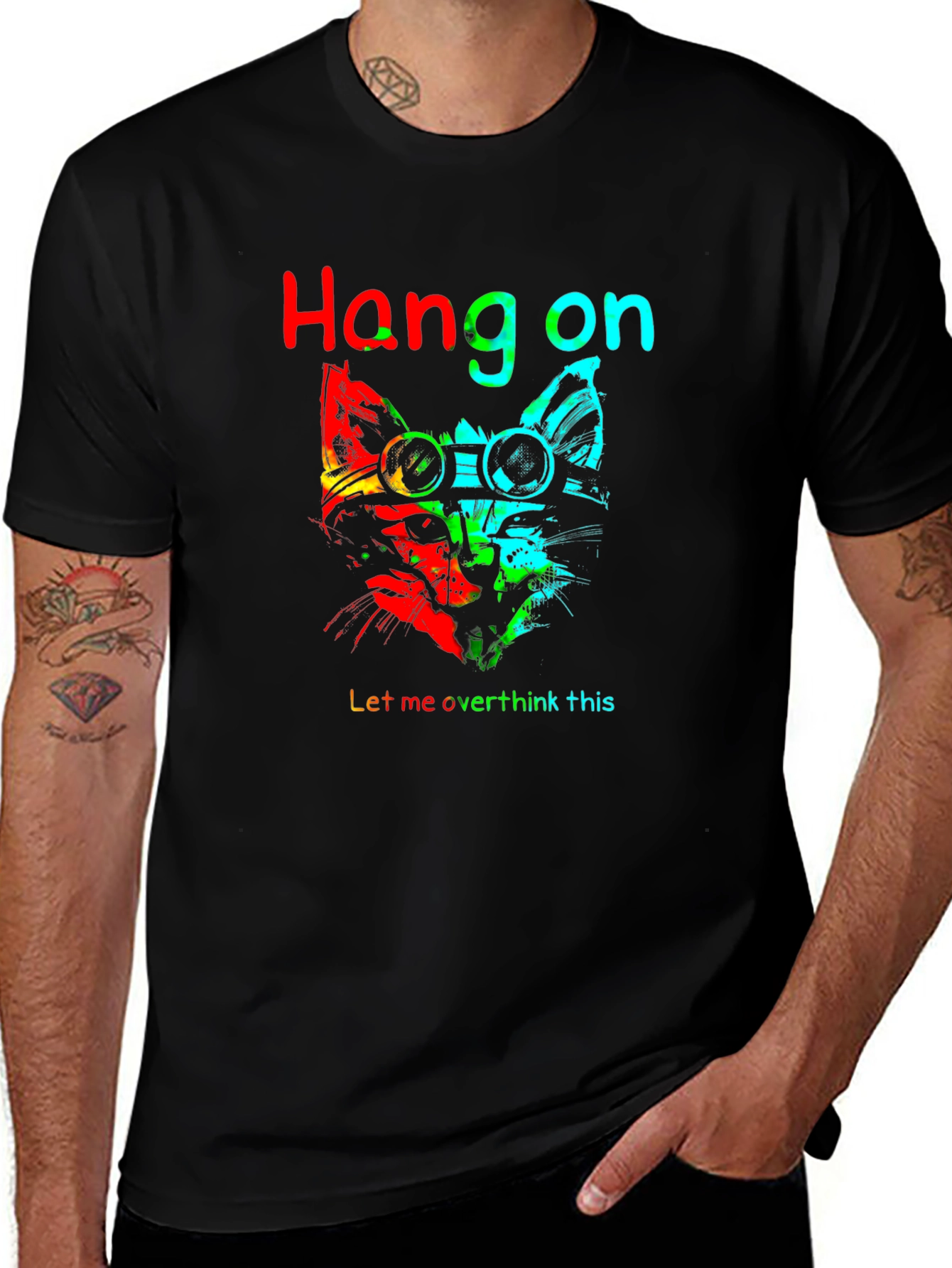 Variant 2 of Hang On Overthinking Cat T-Shirt