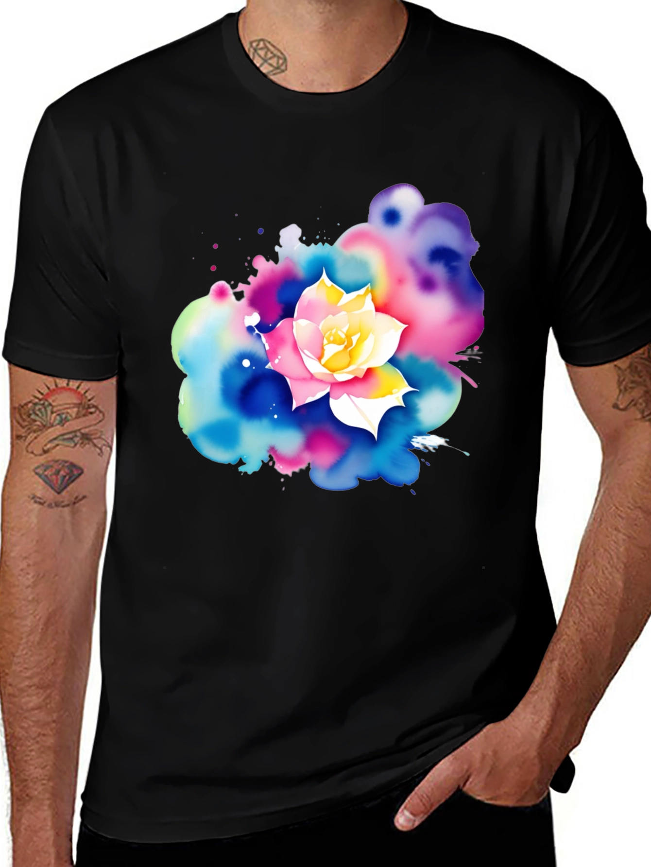 Watercolor Flower Graphic T-Shirt
