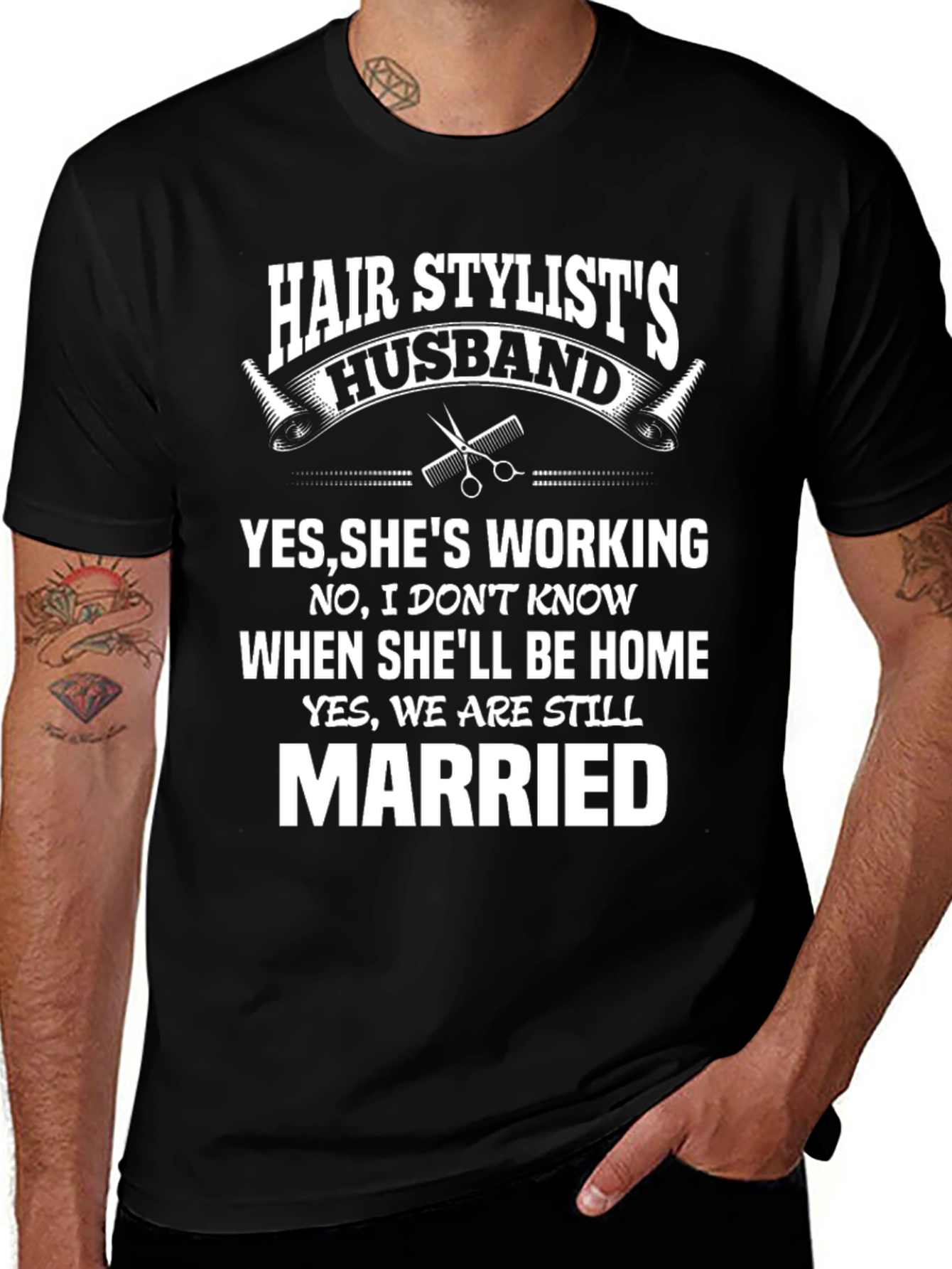 Variant 16 of Hair Stylist's Husband Funny T-Shirt