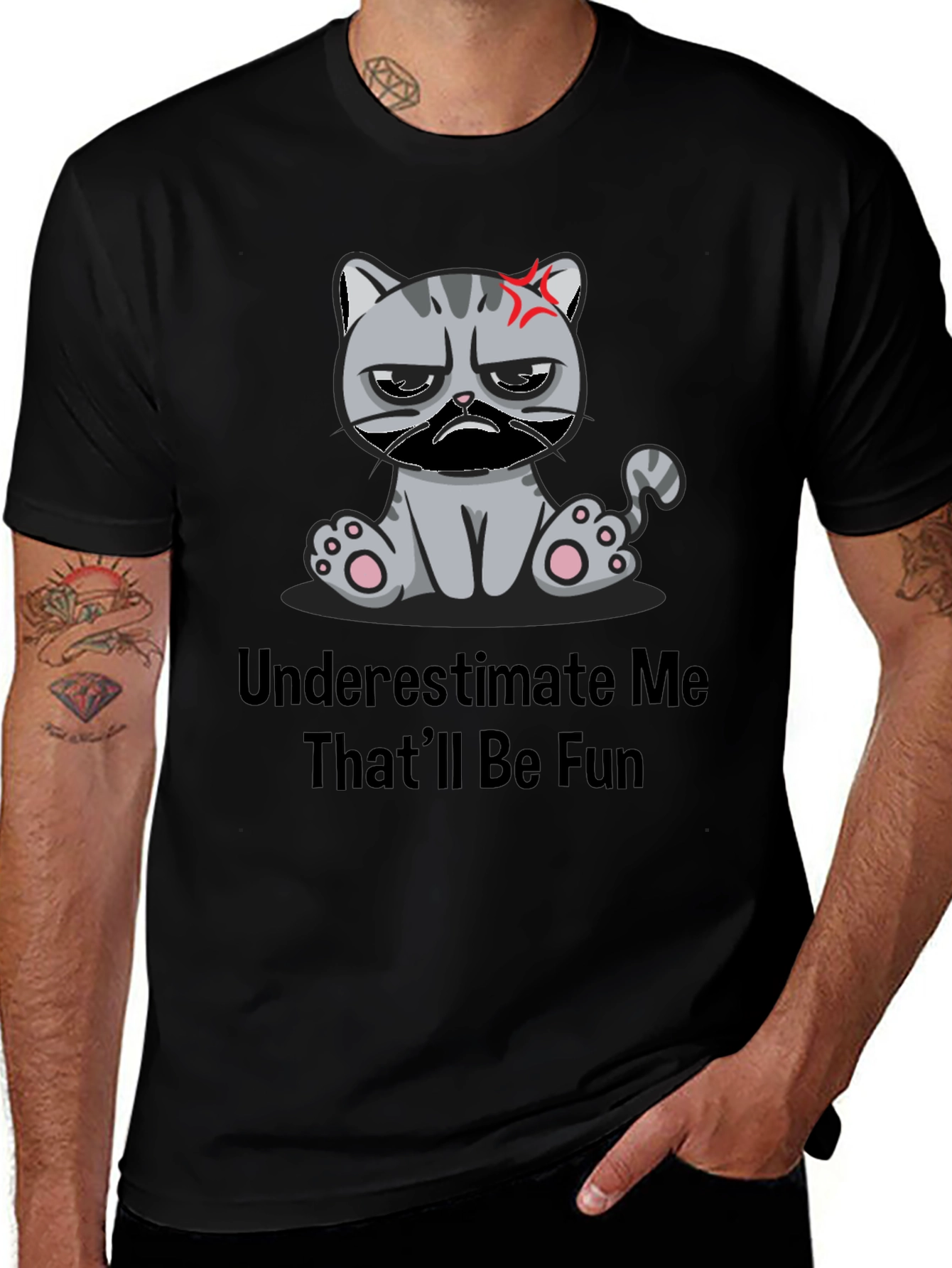 Variant 16 of Grumpy Cat Humor T-Shirt - Underestimate Me!