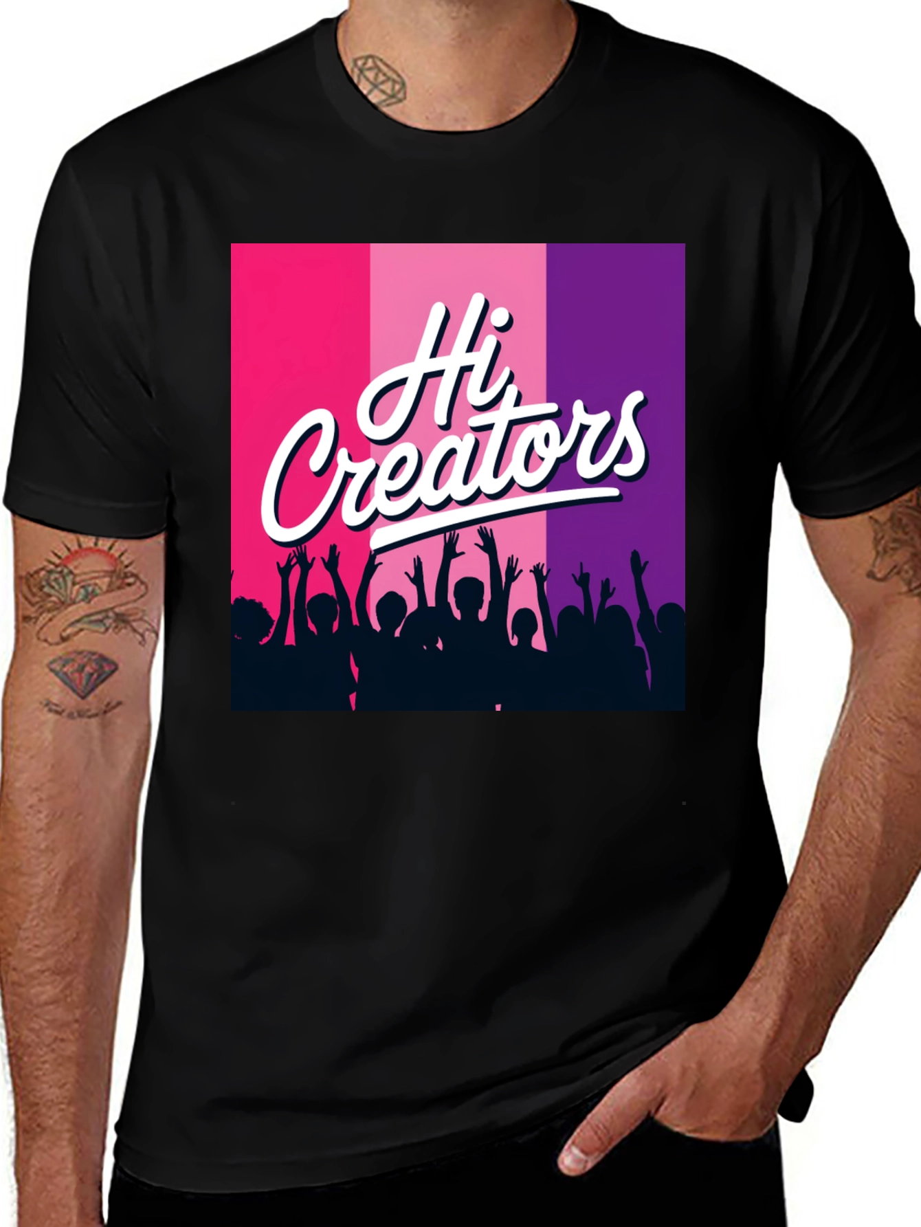 Black Hi Creators Graphic Tee - Black Cotton T-Shirt main image