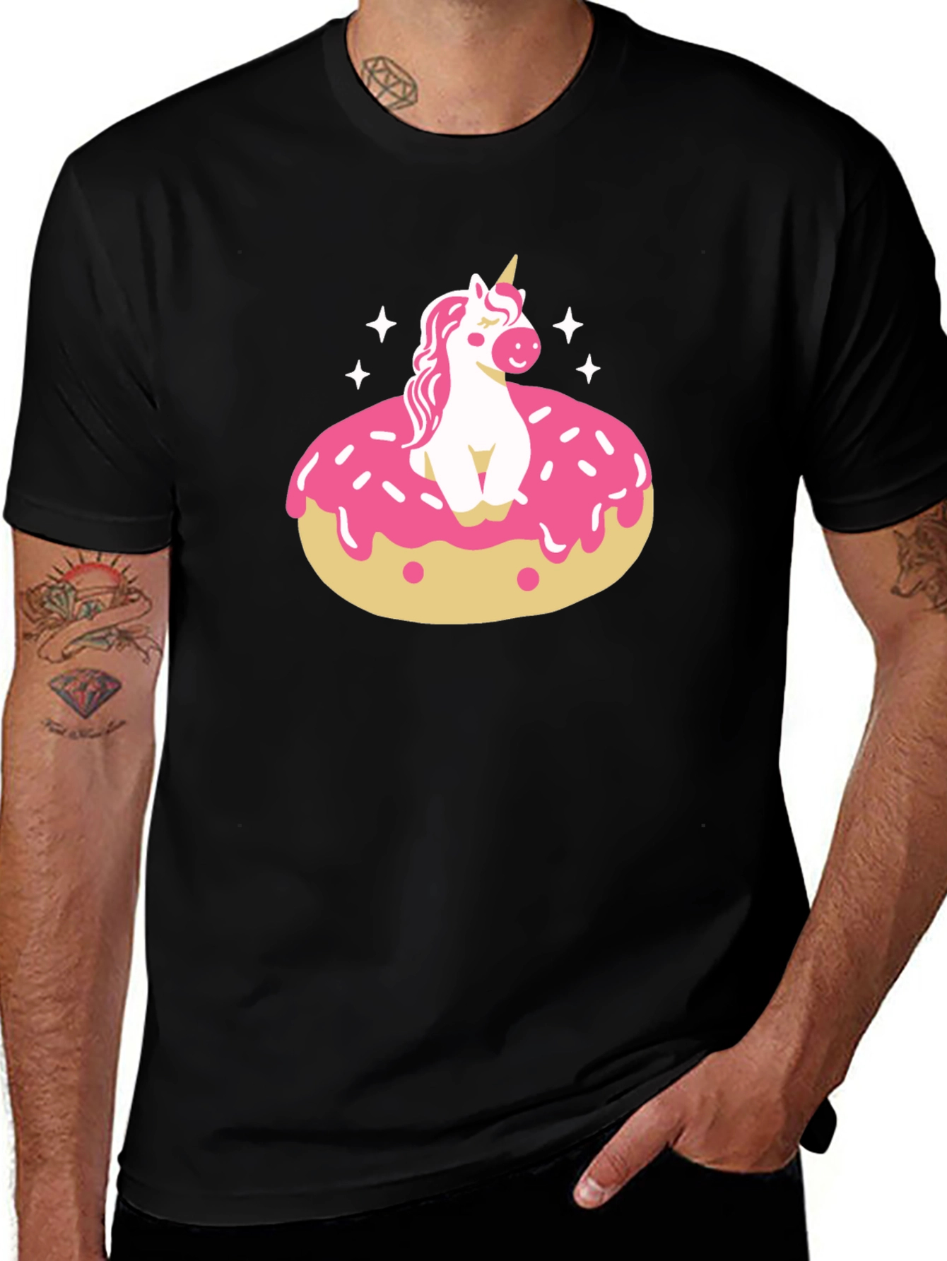 Variant 27 of Unicorn Donut Black T-Shirt