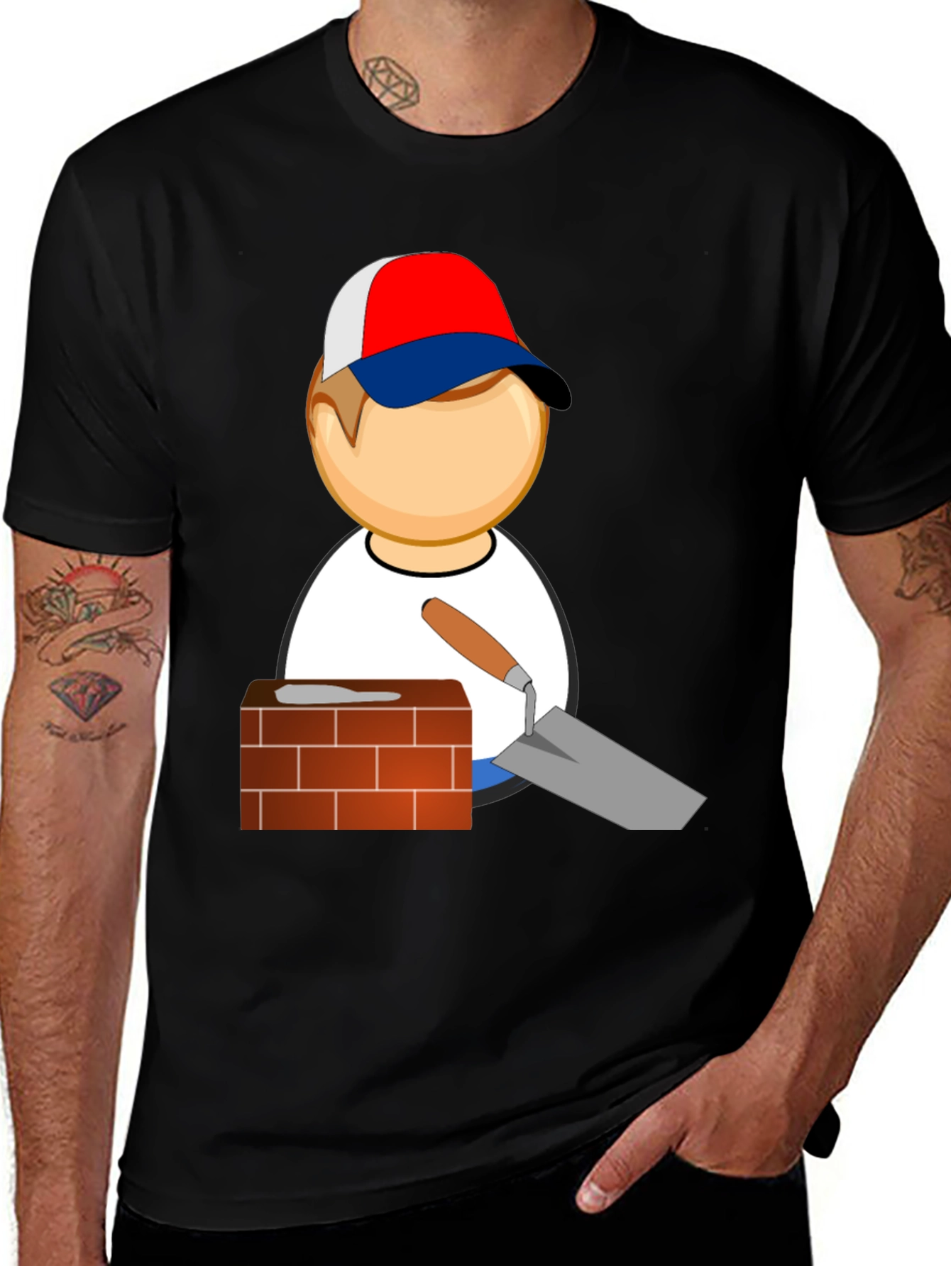 Variant 2 of Bricklayer Graphic T-Shirt - Novelty Construction Tee