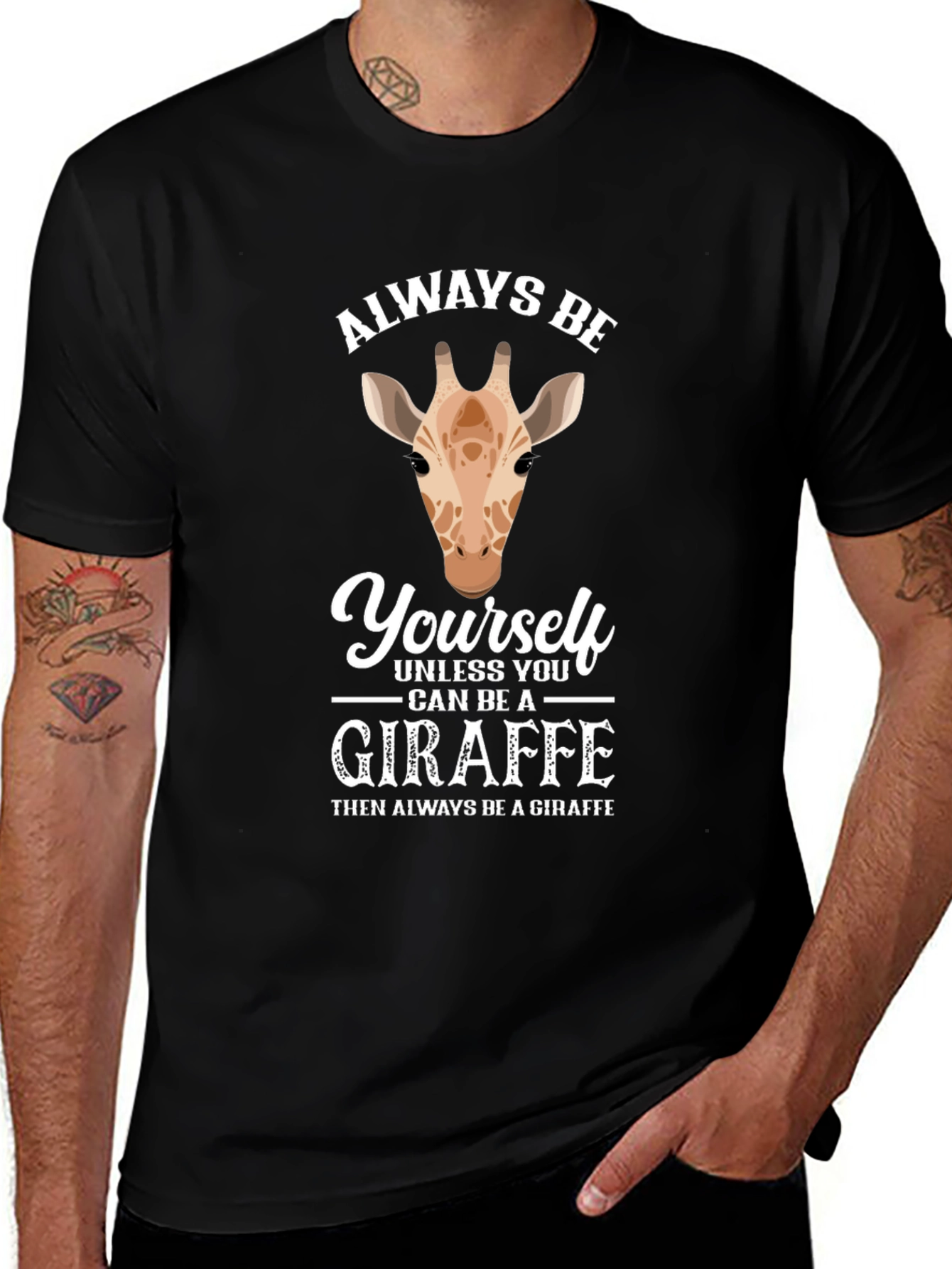 Variant 3 of Always Be Yourself Giraffe Graphic Tee
