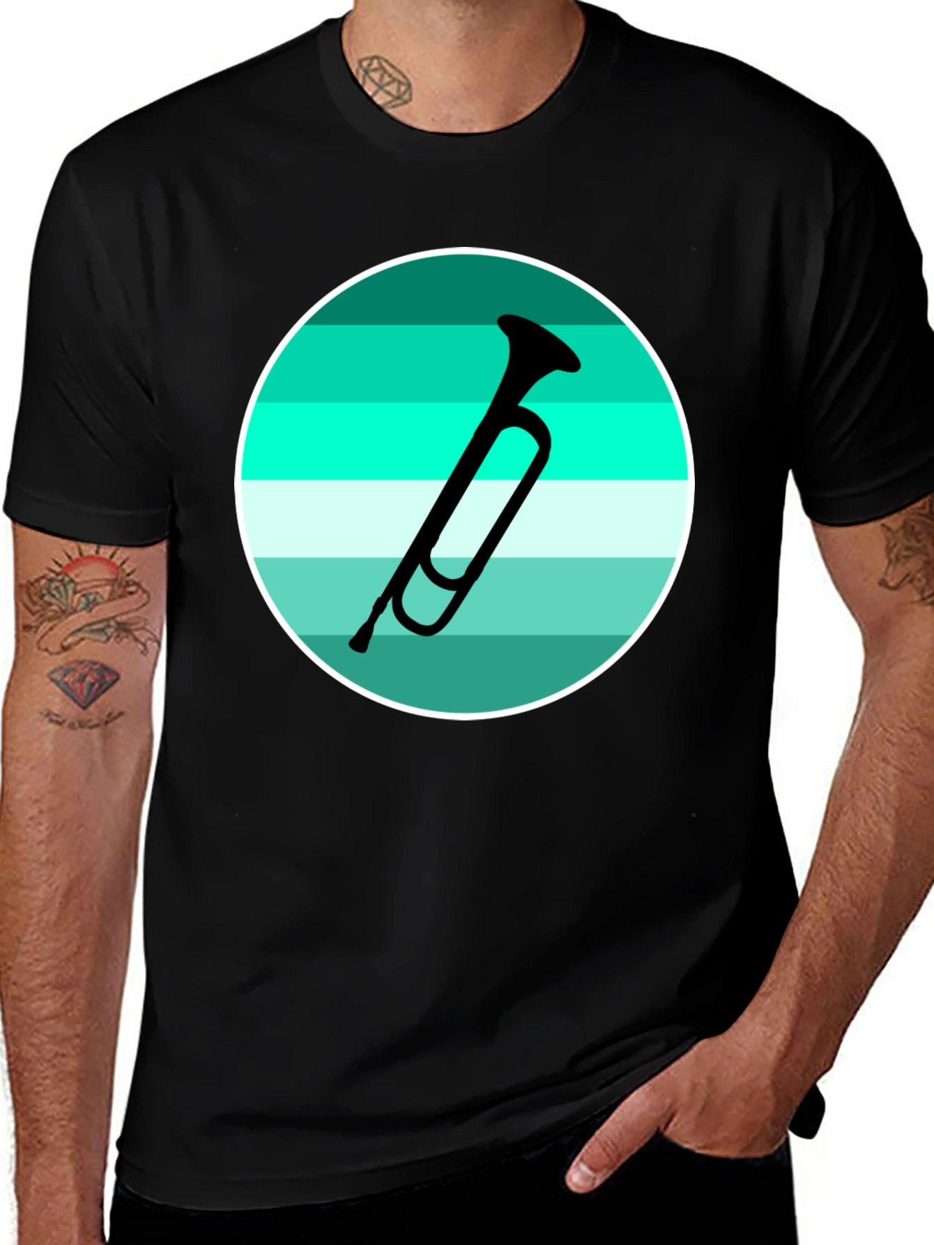Variant 24 of Musical Horn Graphic Tee - Black