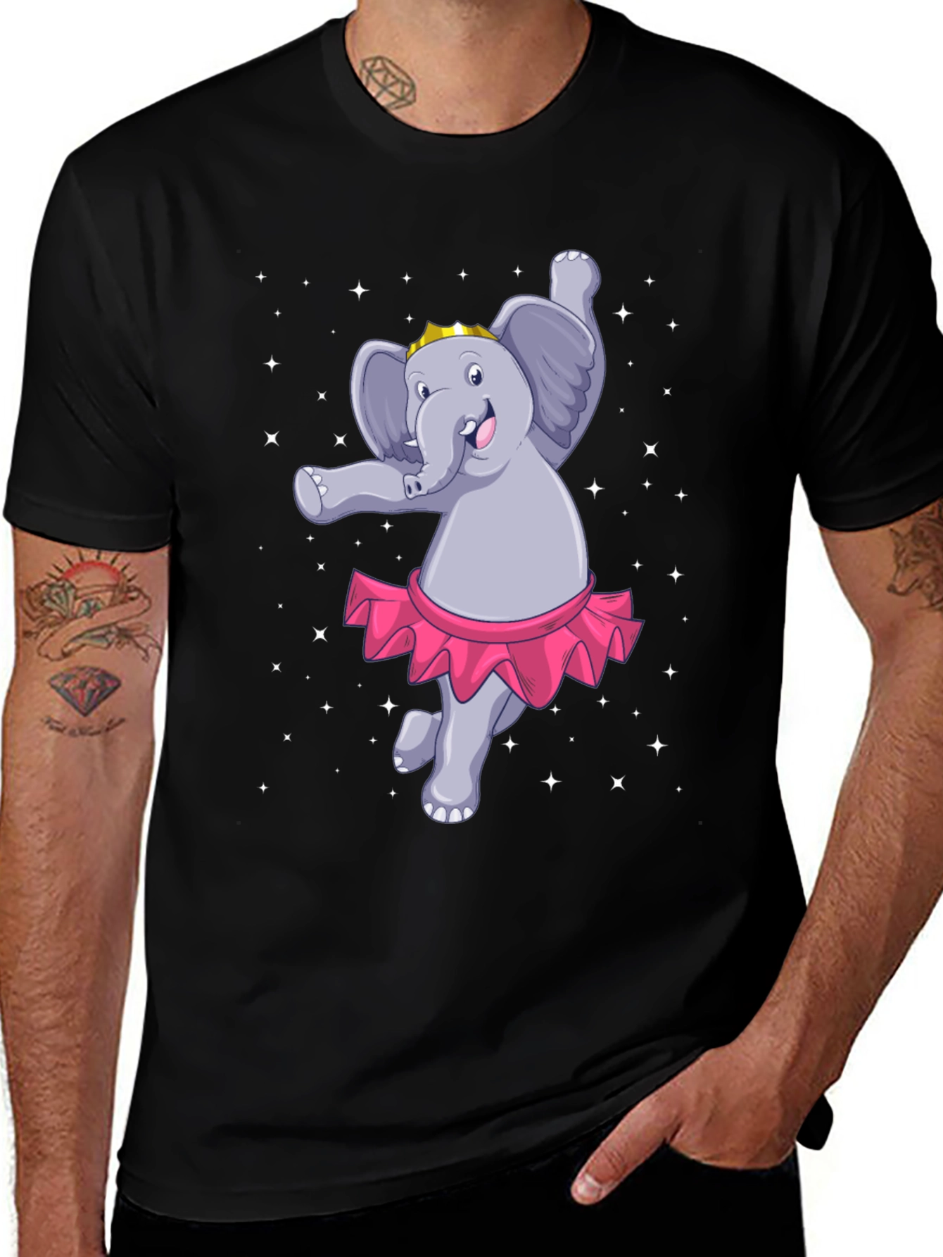 Variant 4 of Dancing Elephant T-Shirt: Cute Cartoon Design