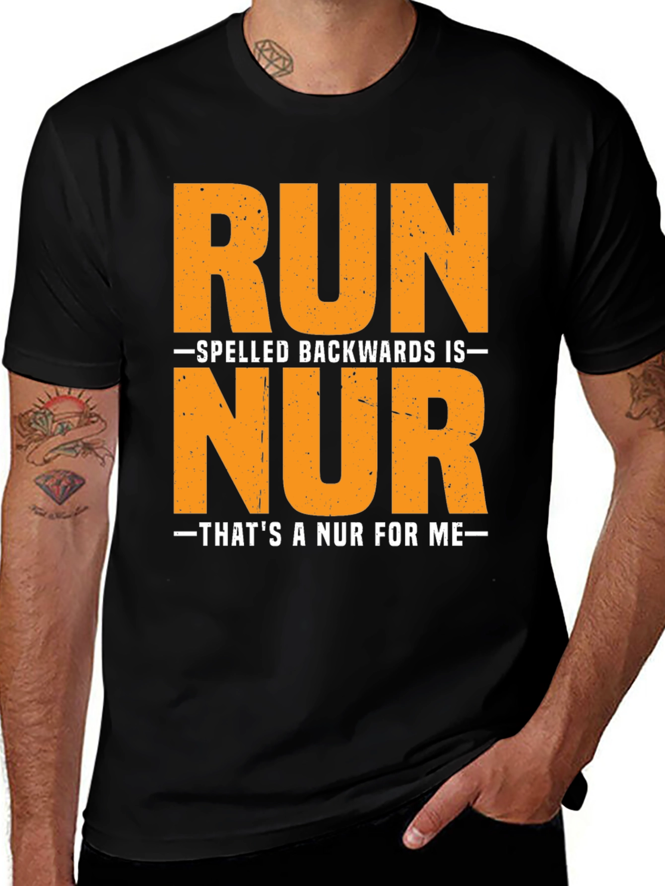 Variant 19 of Funny Nursing T-Shirt: Run Spelled Backwards is NUR