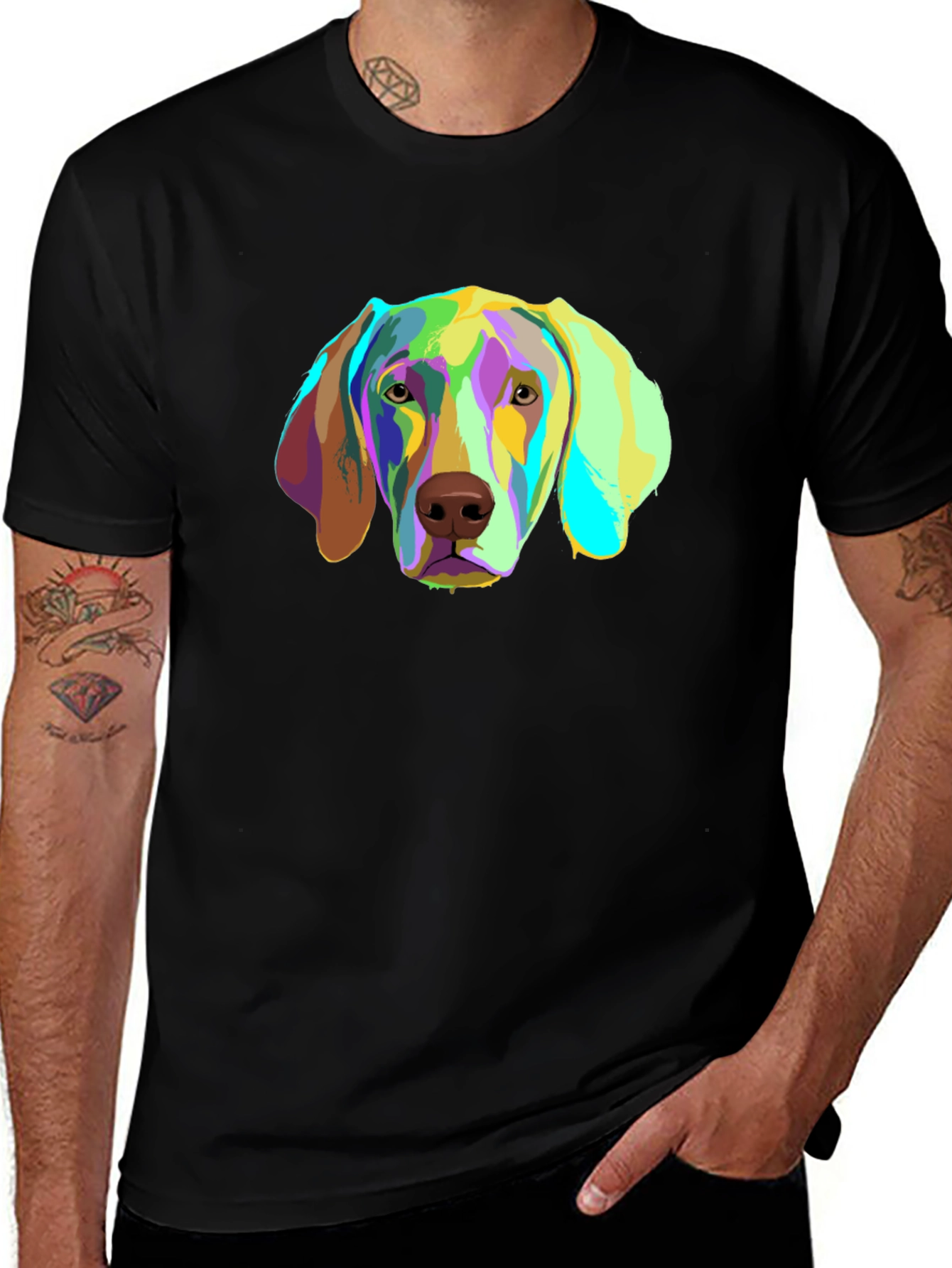 Variant 28 of Dog Graphic T-Shirt - Colorful Puppy Tee