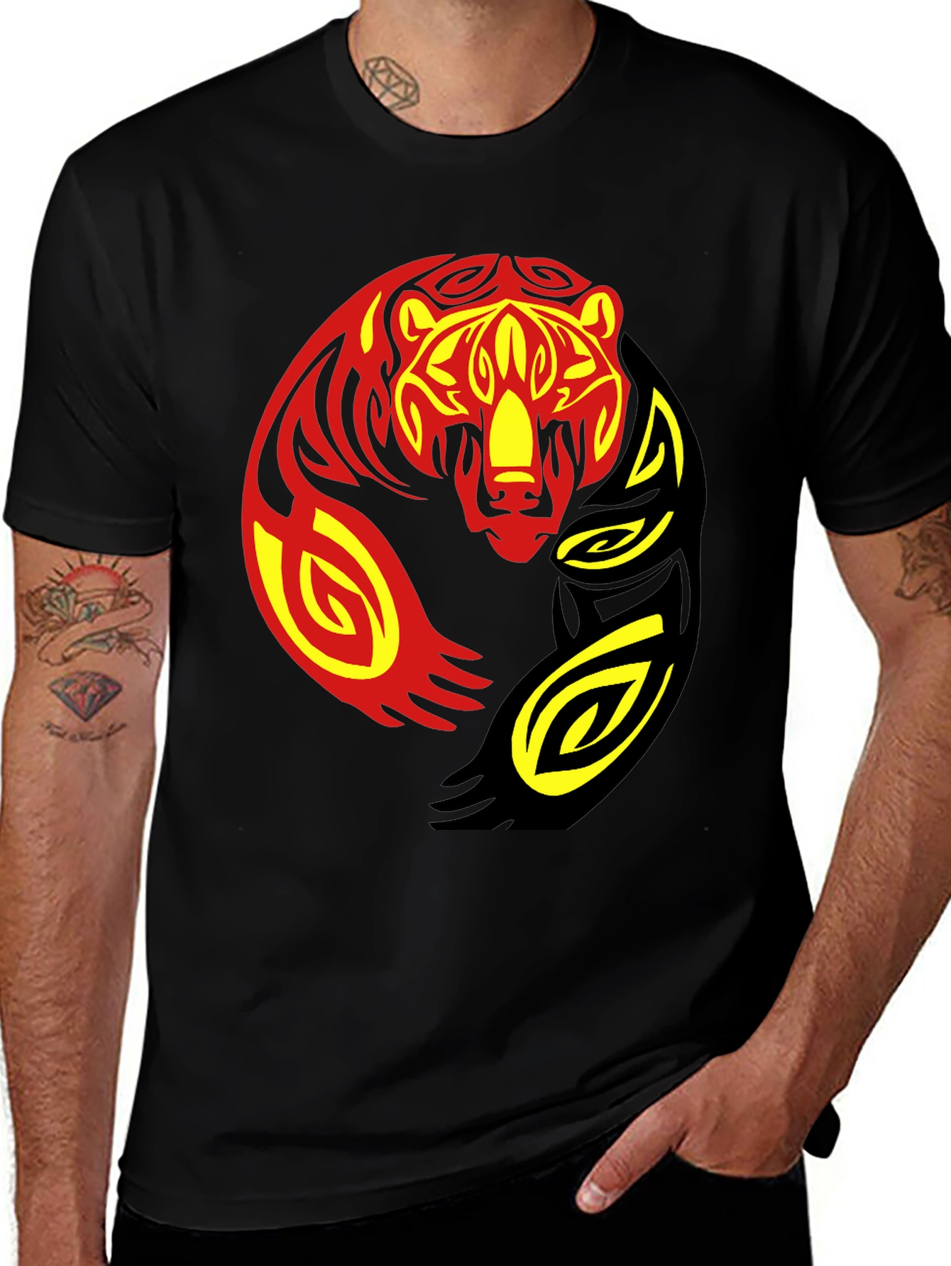 Variant 4 of Tribal Tiger Graphic T-Shirt - Bold Artistic Design