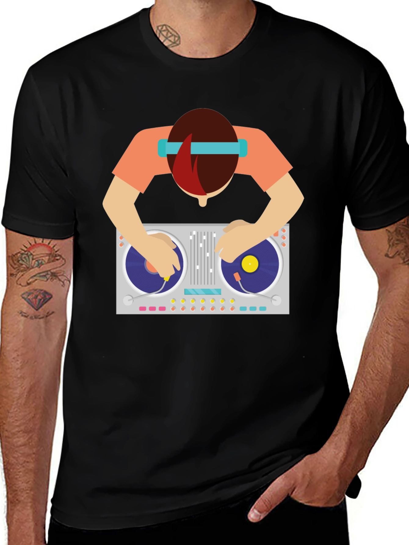 DJ Turntable Graphic Tee - Music Lover's T-Shirt