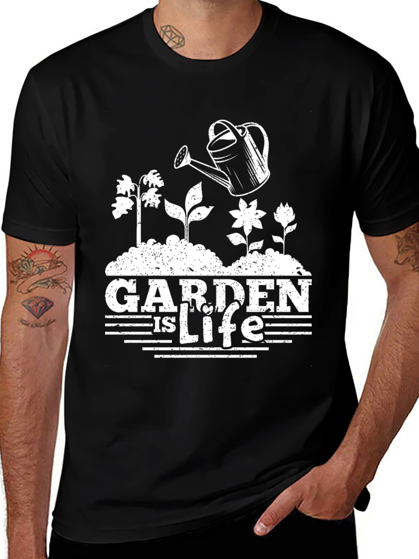 Variant 23 of Garden is Life T-Shirt - Black Cotton Tee