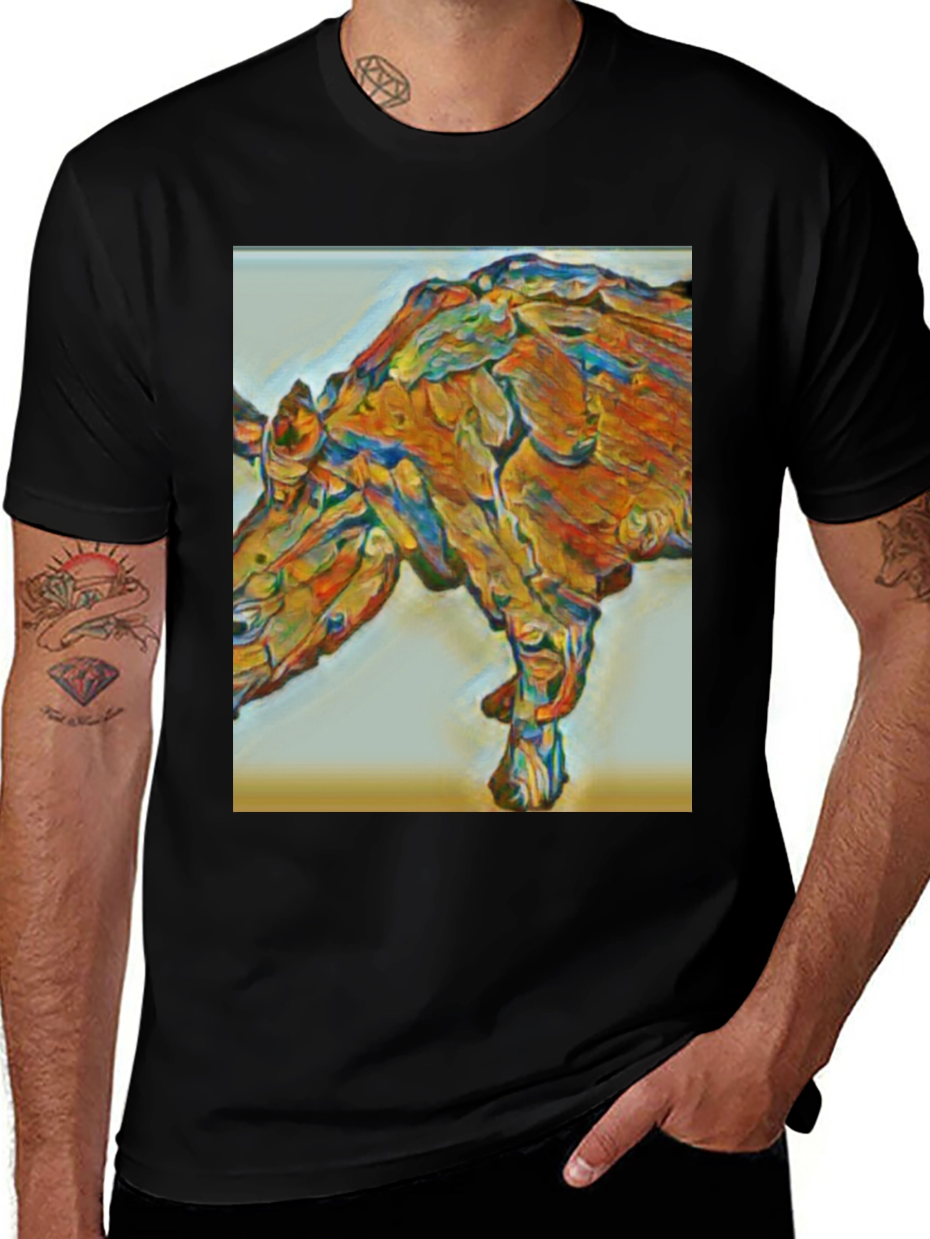 Variant 24 of Abstract Rhino Graphic Tee - Unique Animal Art T-Shirt