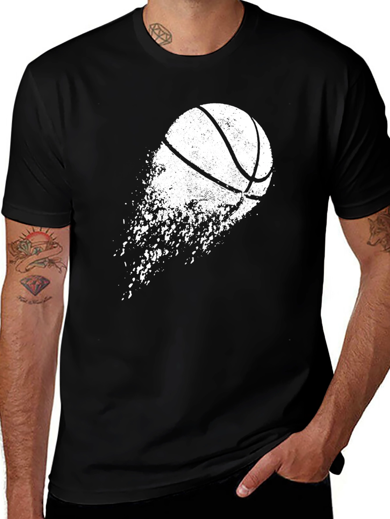 Variant 28 of Basketball Graphic Tee - Trendy Black T-Shirt