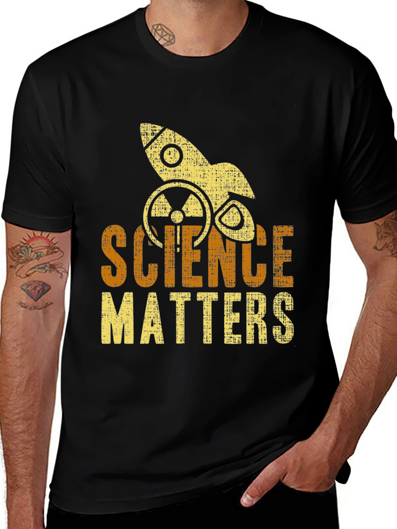 Variant 7 of Science Matters T-Shirt - Rocket & Atom Design