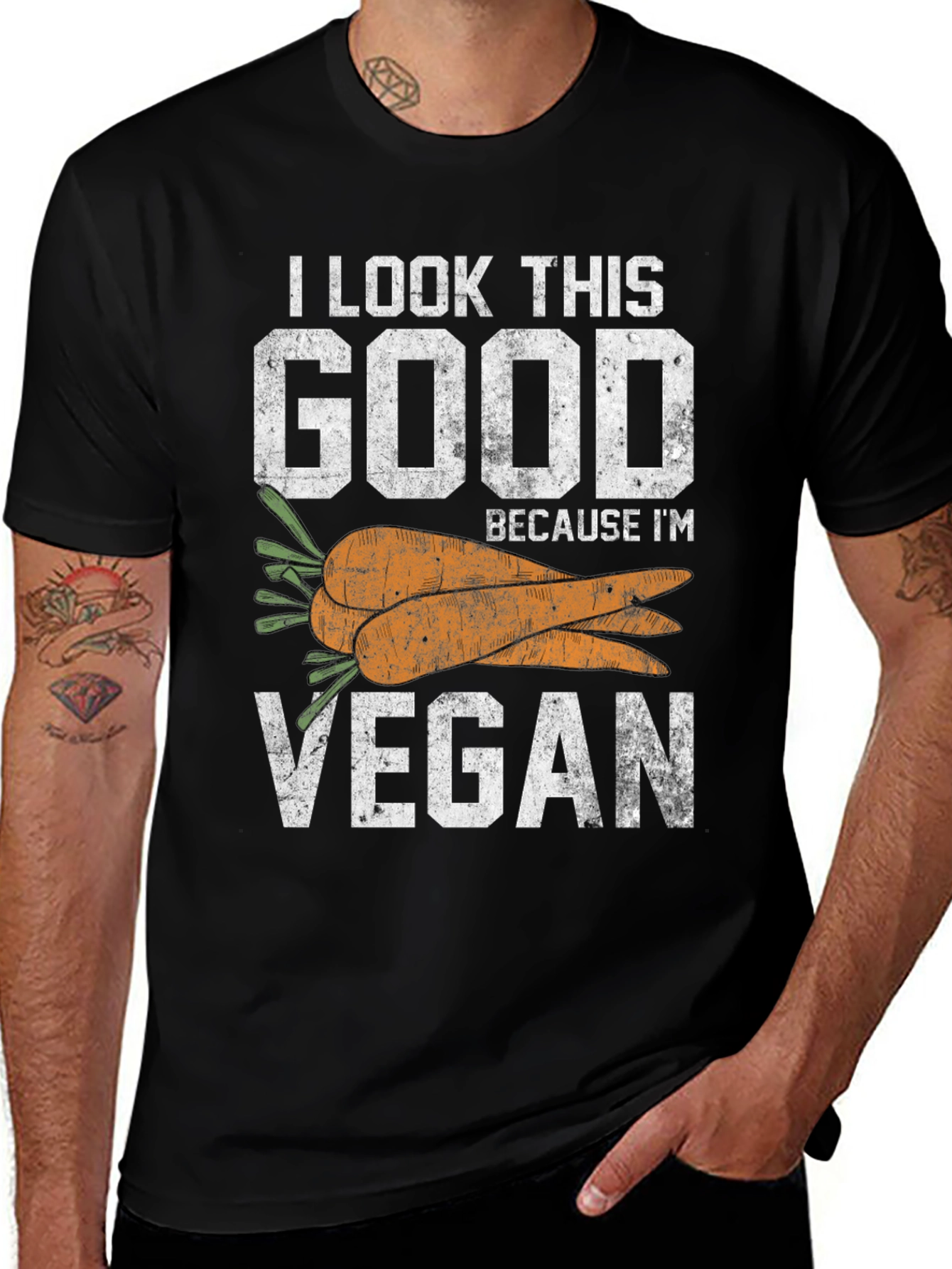 Variant 8 of Vegan T-Shirt - I Look This Good Because I'm Vegan