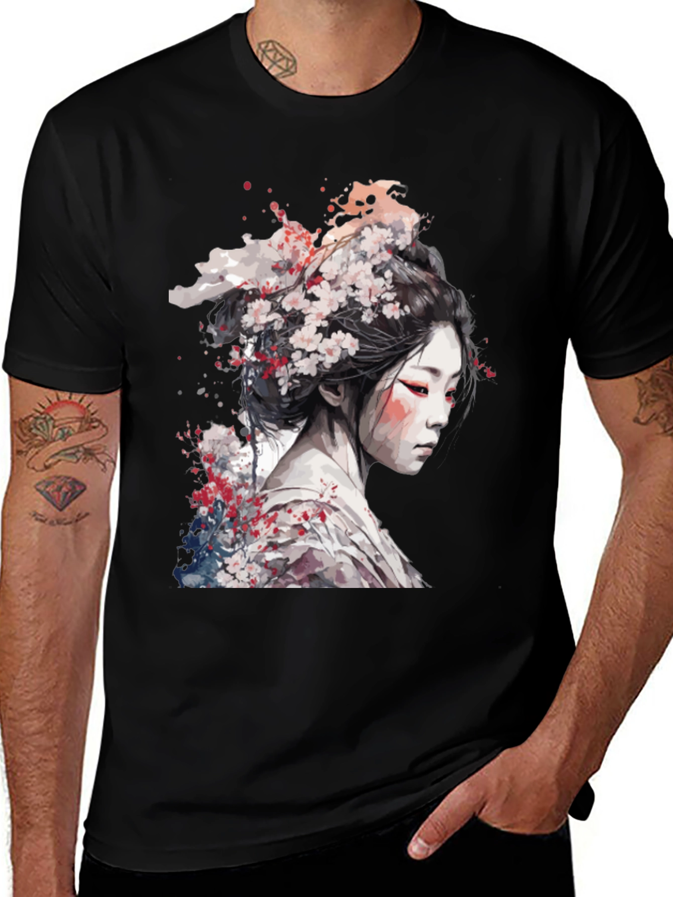 Variant 27 of Geisha Art Black T-Shirt